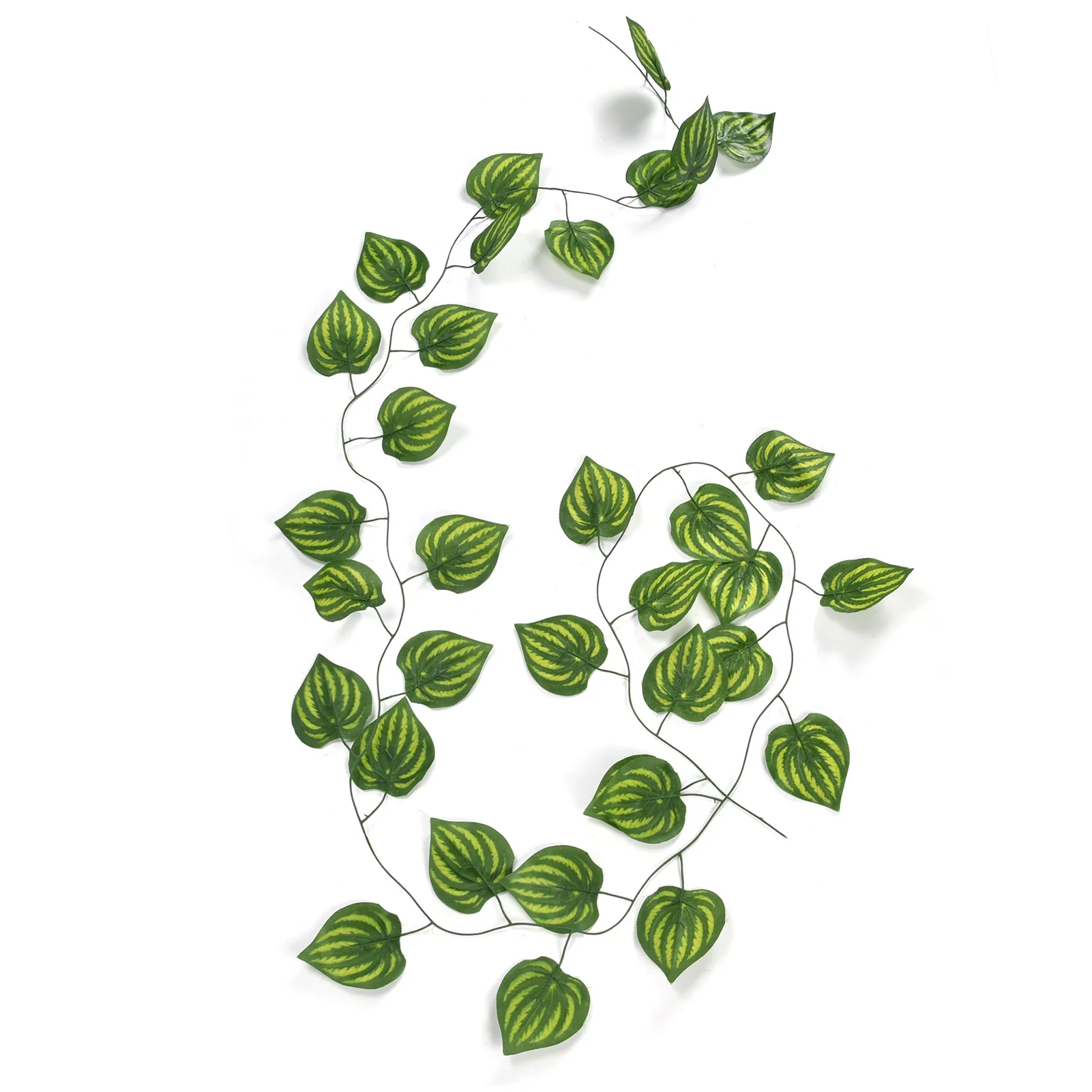 Artificial Hanging Decor Simulation Watermelon Leaf Rattan Green Leaf Plant Ceiling Decoration Vine for Garden