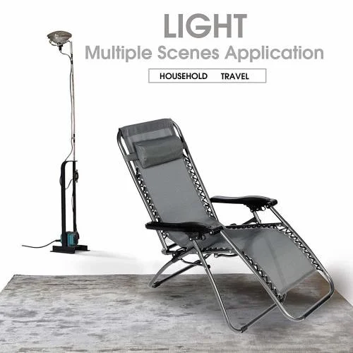 Buumin Zero Gravity Patio Adjustable Folding Reclining Chair with Pillow, 2PC Grey