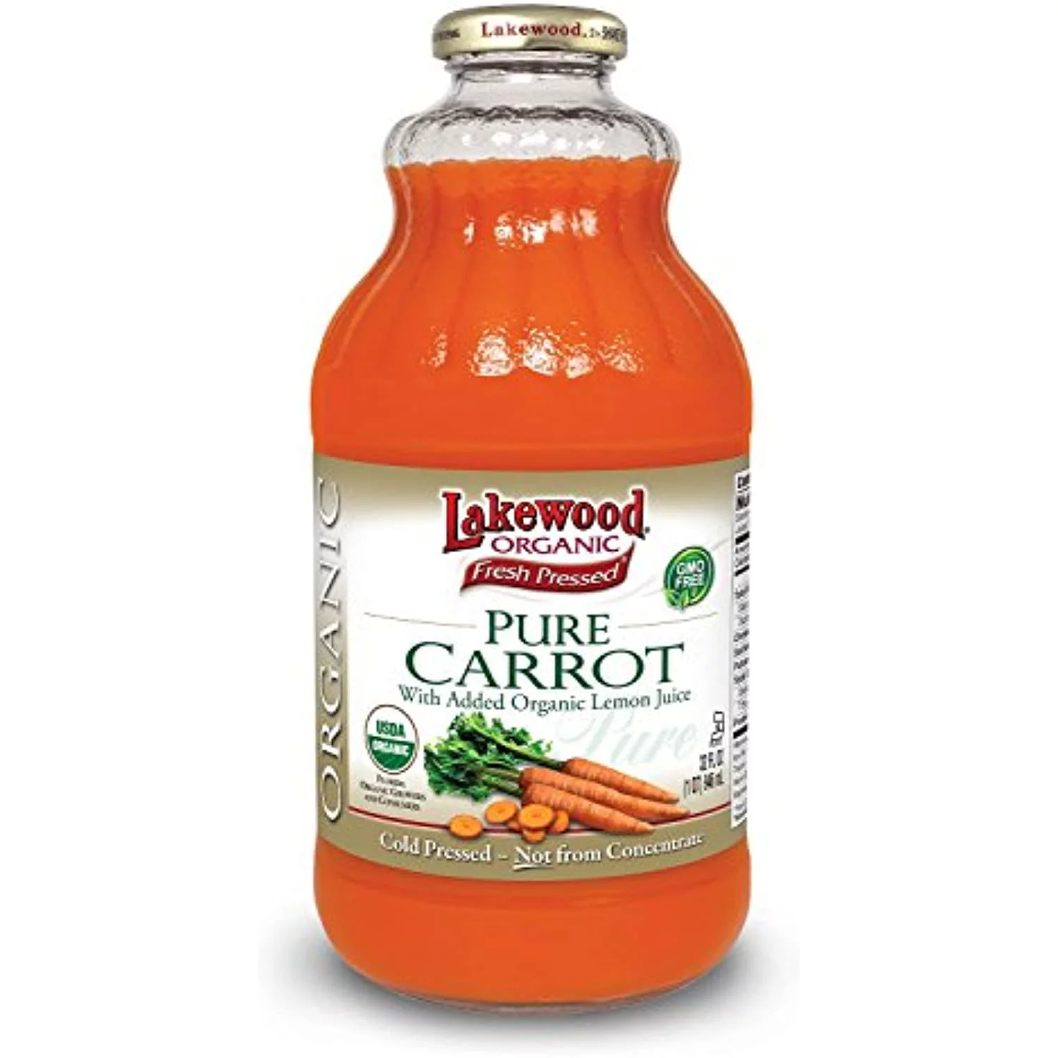 Lakewood Organic Pure Carrot With Added Organic Lemon Juice 32 Oz (Pack Of 2)