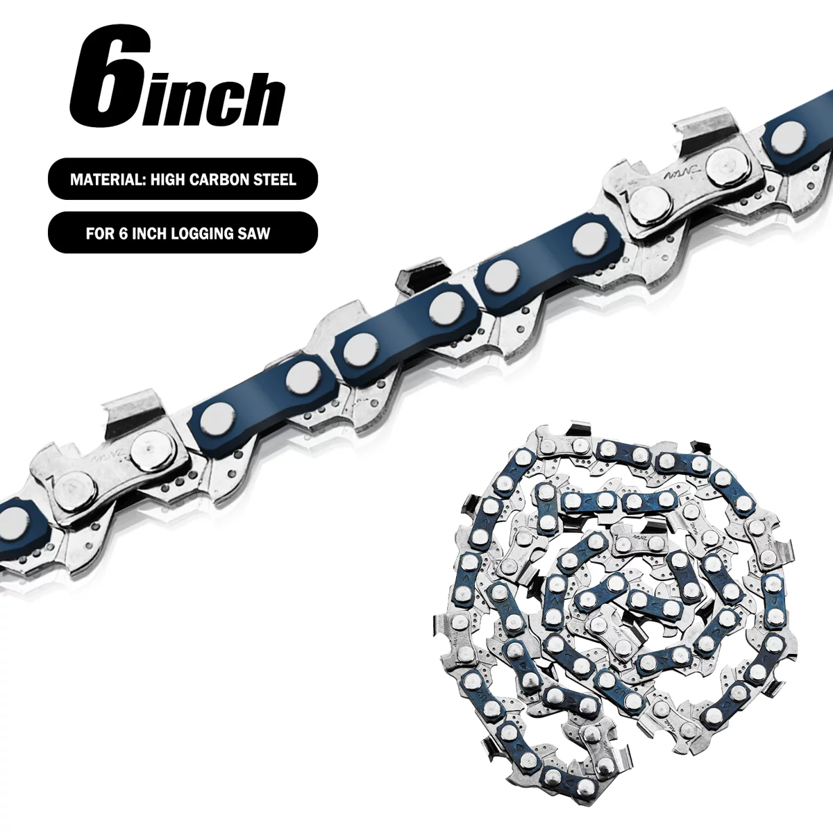 Saw Chain, 37 Teeth Durable High Carbon Steel For 6 inch Mini Electric Chainsaw Woodworking Cutter One-Hand