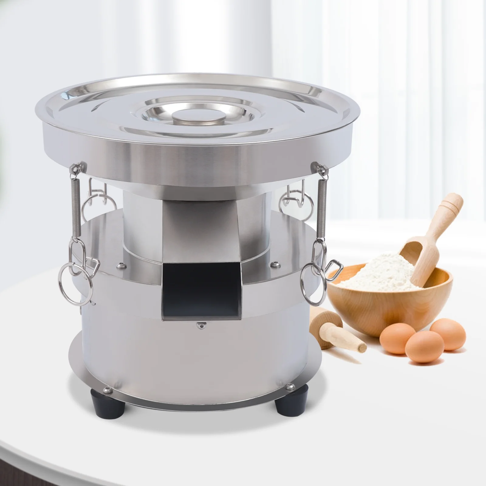 Miumaeov Automatic Sieve Shaker 50W 110V Electric Flour Sifter Vibrating Sieve Machine 1350N/Min 40-Mesh Sieve + 60-Mesh Sieve