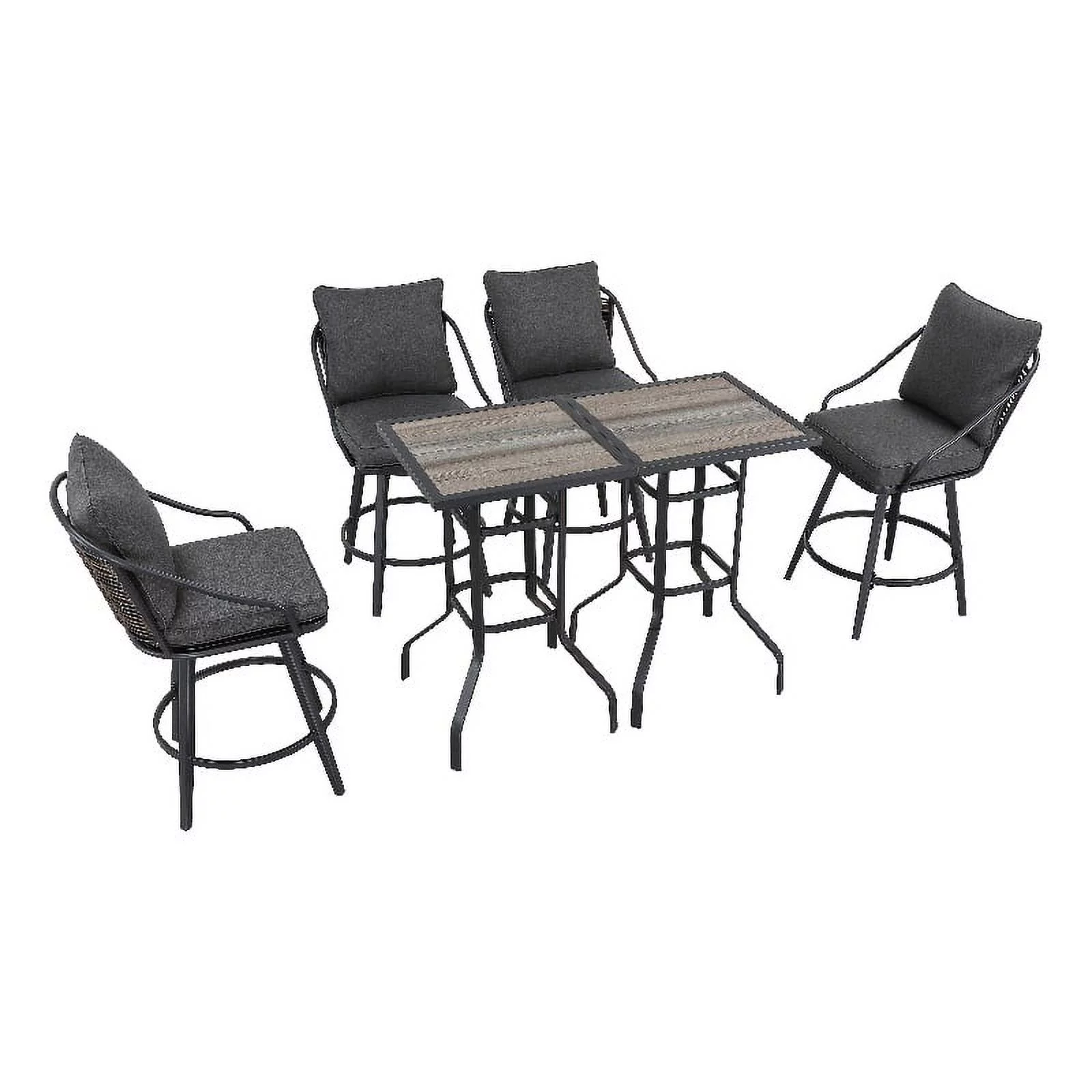 Patio Festival Metal 6-Piece Outdoor Dining Set in Gray Finish
