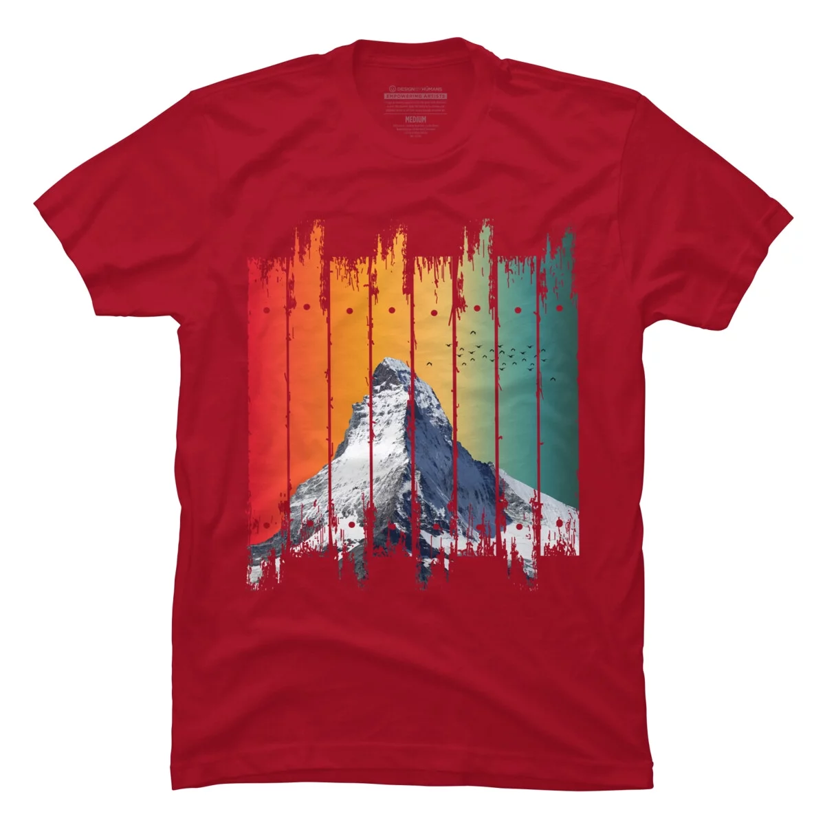 vintage snow mountain climber gifts Mens Cardinal Red Graphic Tee - Design By Humans  L