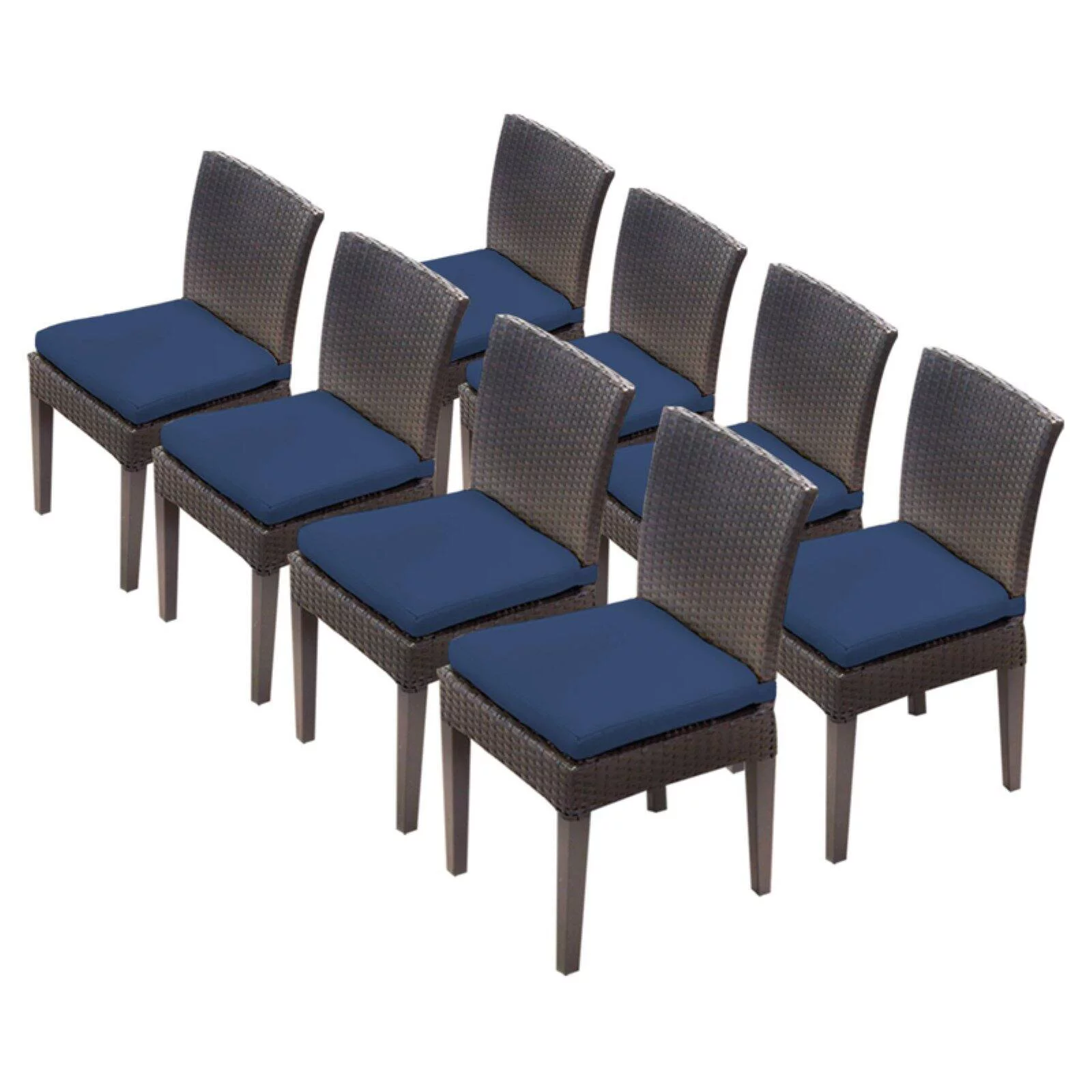 TK Classics Napa Outdoor Dining Side Chair - Set of 8 with 16 Cushion Covers