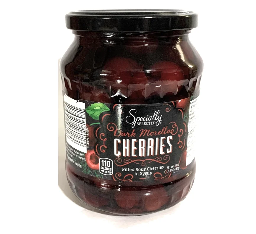Specially Selected Dark Morello Pitted Sour Cherries, Large 24 oz Jars, (2) Pack