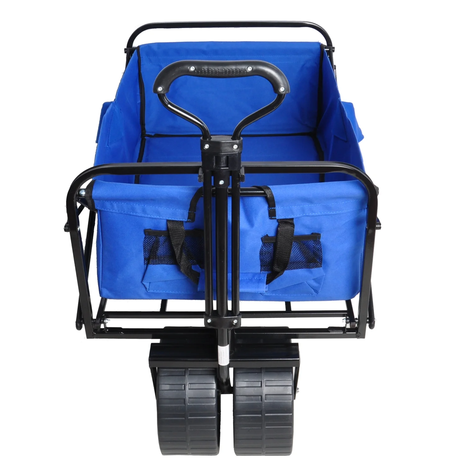 Convenient  Portable  and Versatile Blue Folding Wagon - Ideal Foldable Cart for Garden  Shopping  Camping  and Beach - Perfect for Outdoor Activities - Easy to Carry and Store