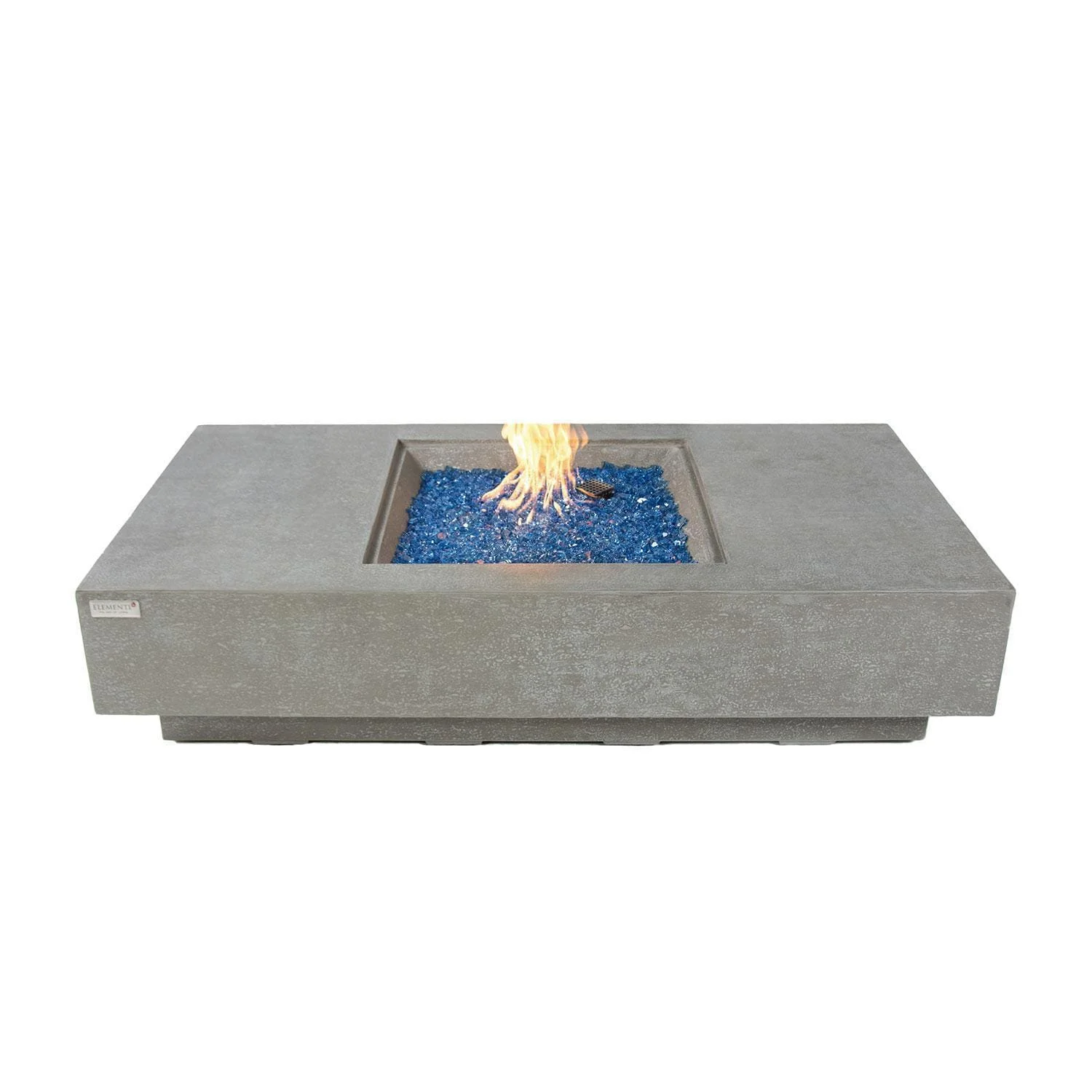 Landing View 32 Inch Rectangular Concrete Natural Gas Fire Pit Table in Gray By Lakeview Outdoor Designs