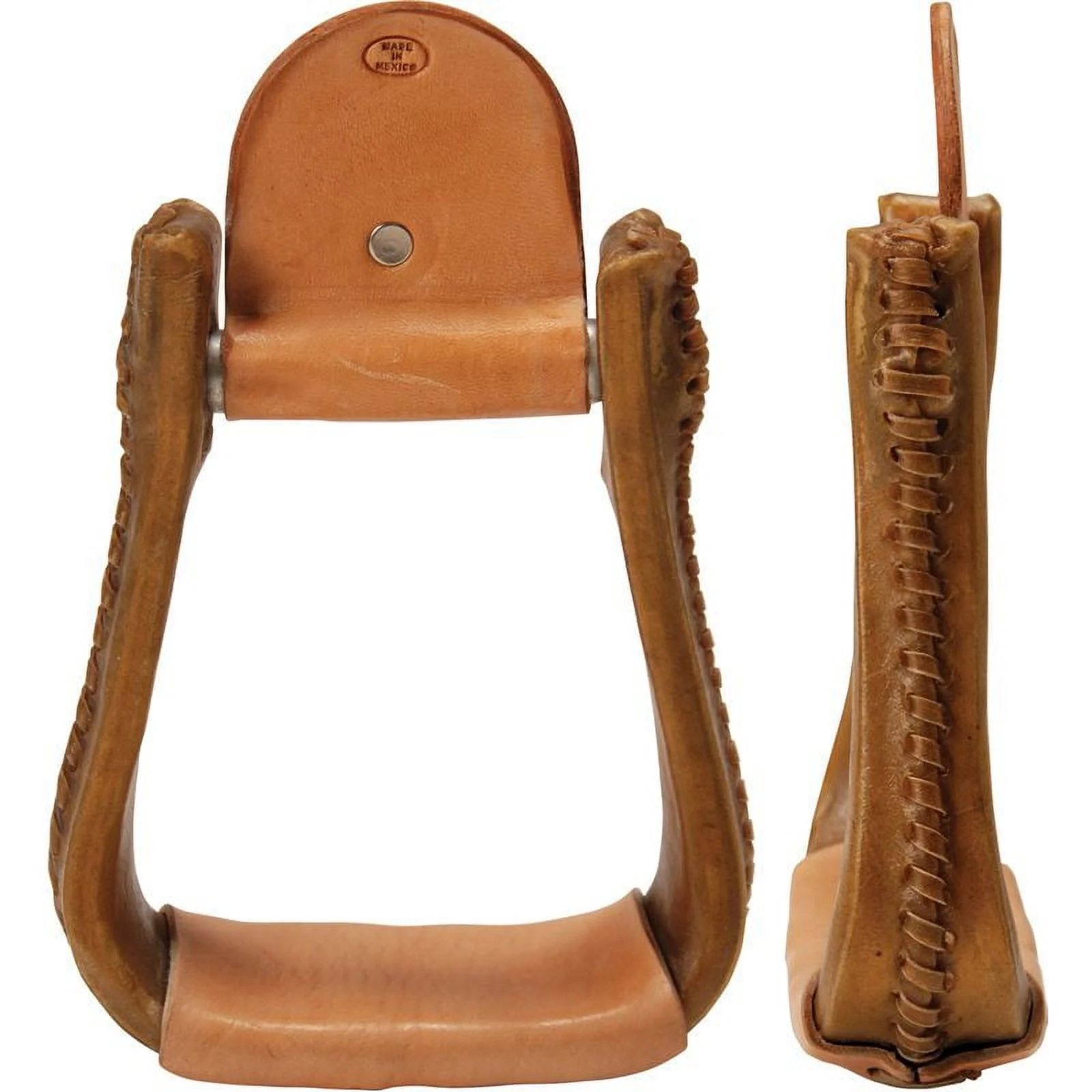 Nrs Rawhide Covered Barrel Stirrup  2