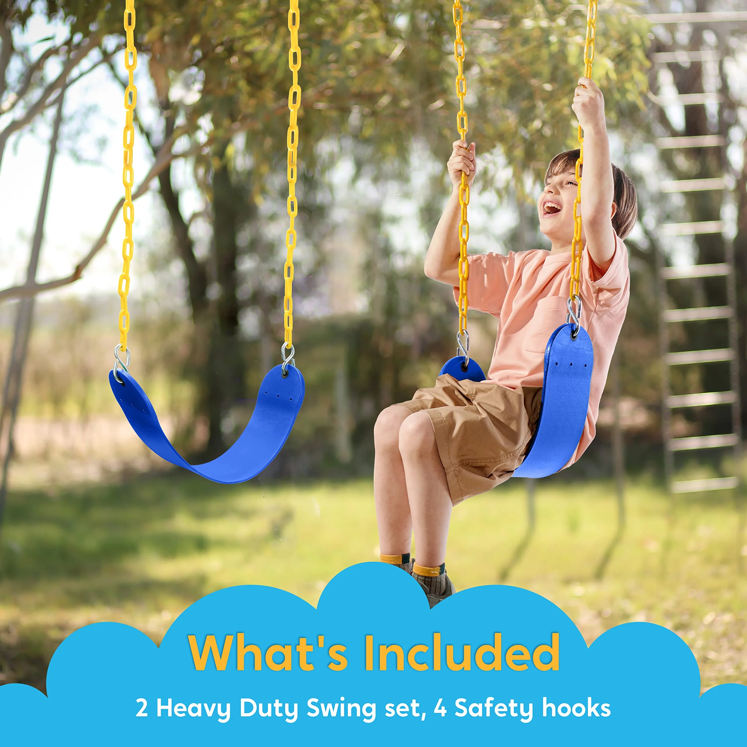 2 Pack Swing Sets For Backyard, Outdoor Swing Set Accessories For Adult, With 66