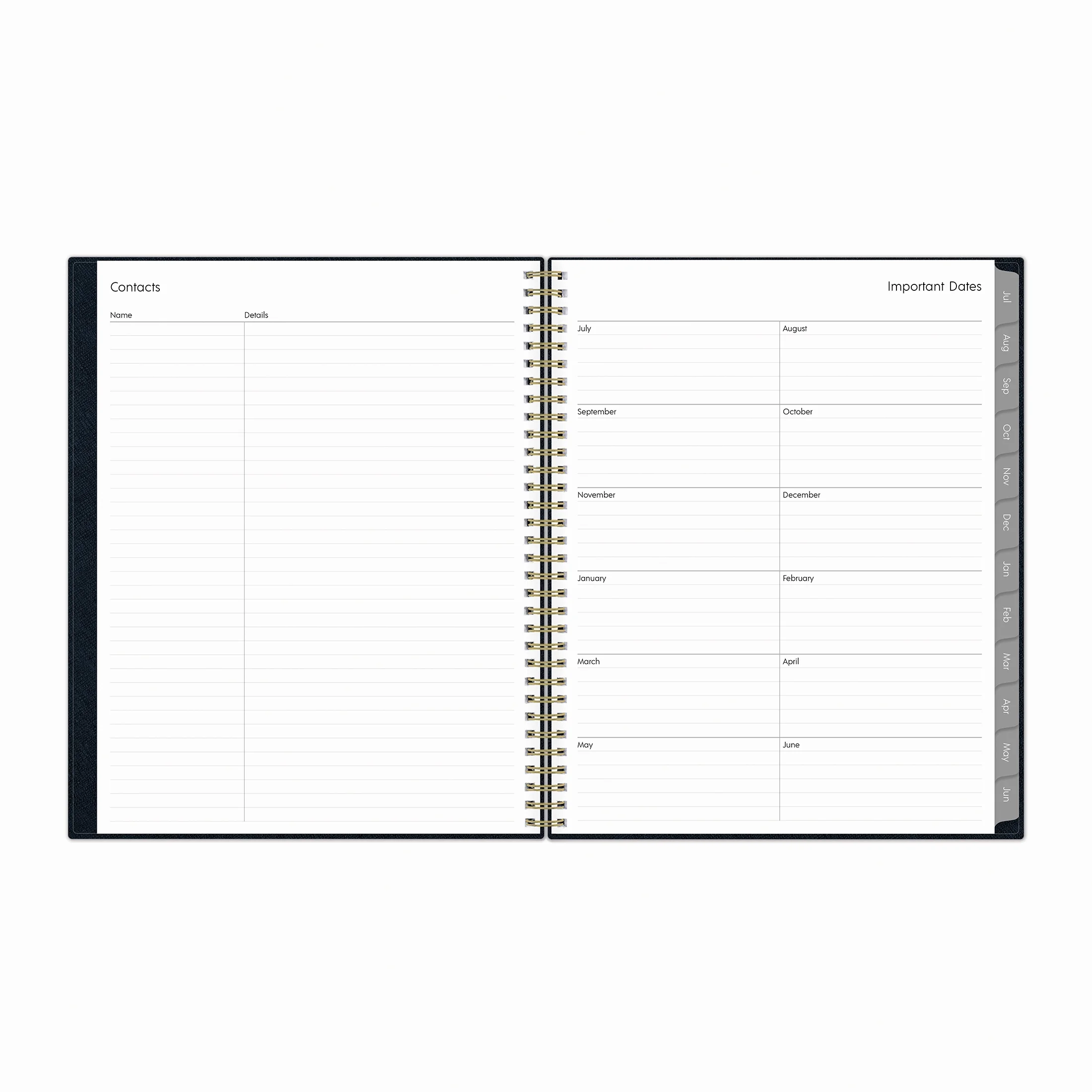 2024-25 Weekly Monthly Planner, 8.5x11, by Blue Sky, Navy Crossgrain