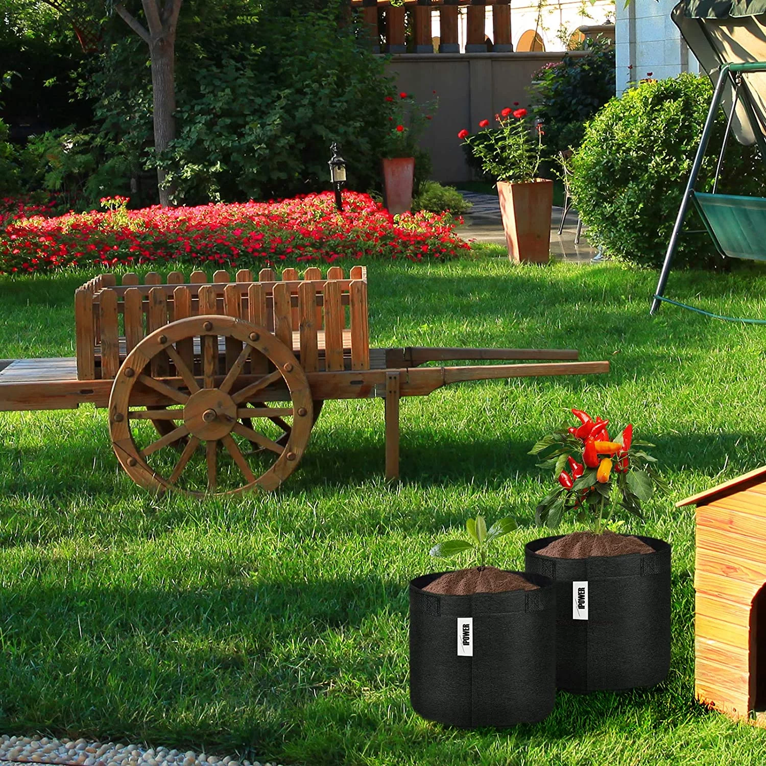 iPower 5-Pack 2-Gallon Grow Bags Fabric Pots Non-woven Plant Container