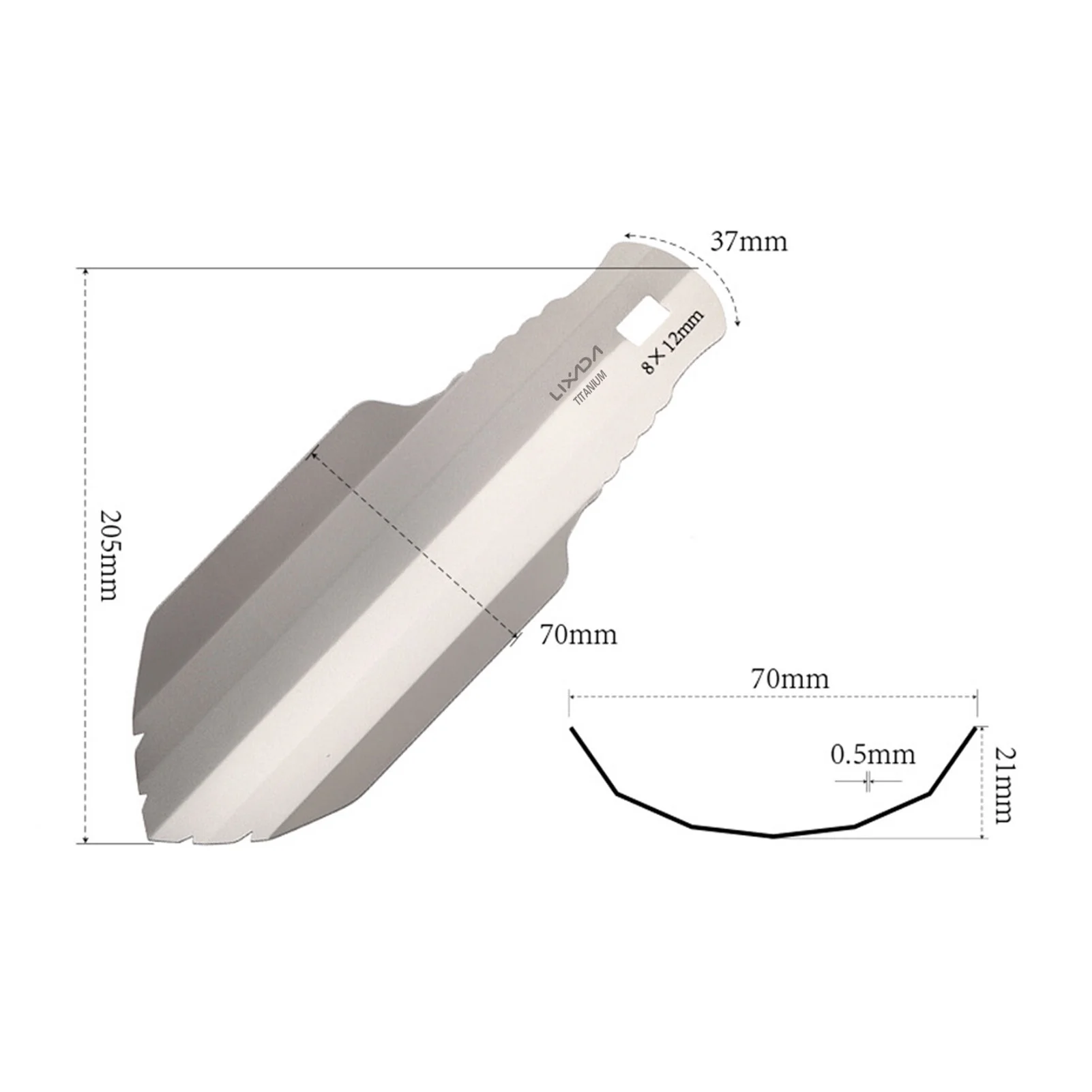 Lixada Titanium Garden Hand Shovel Outdoor Camping Hiking Backpacking Trowel with Clip