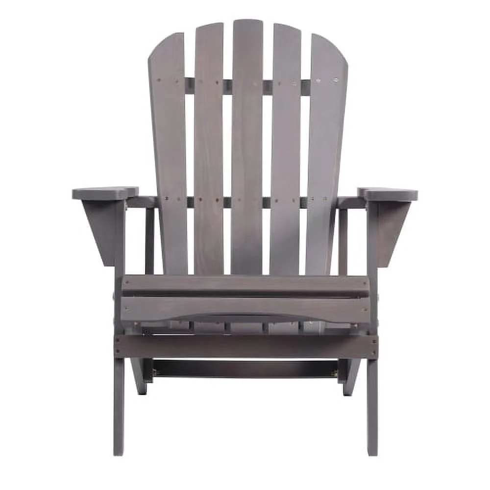 Buumin Adirondack Chair Solid Wood Outdoor Patio Furniture for Backyard, Garden, Lawn, Porch -Dark Gray