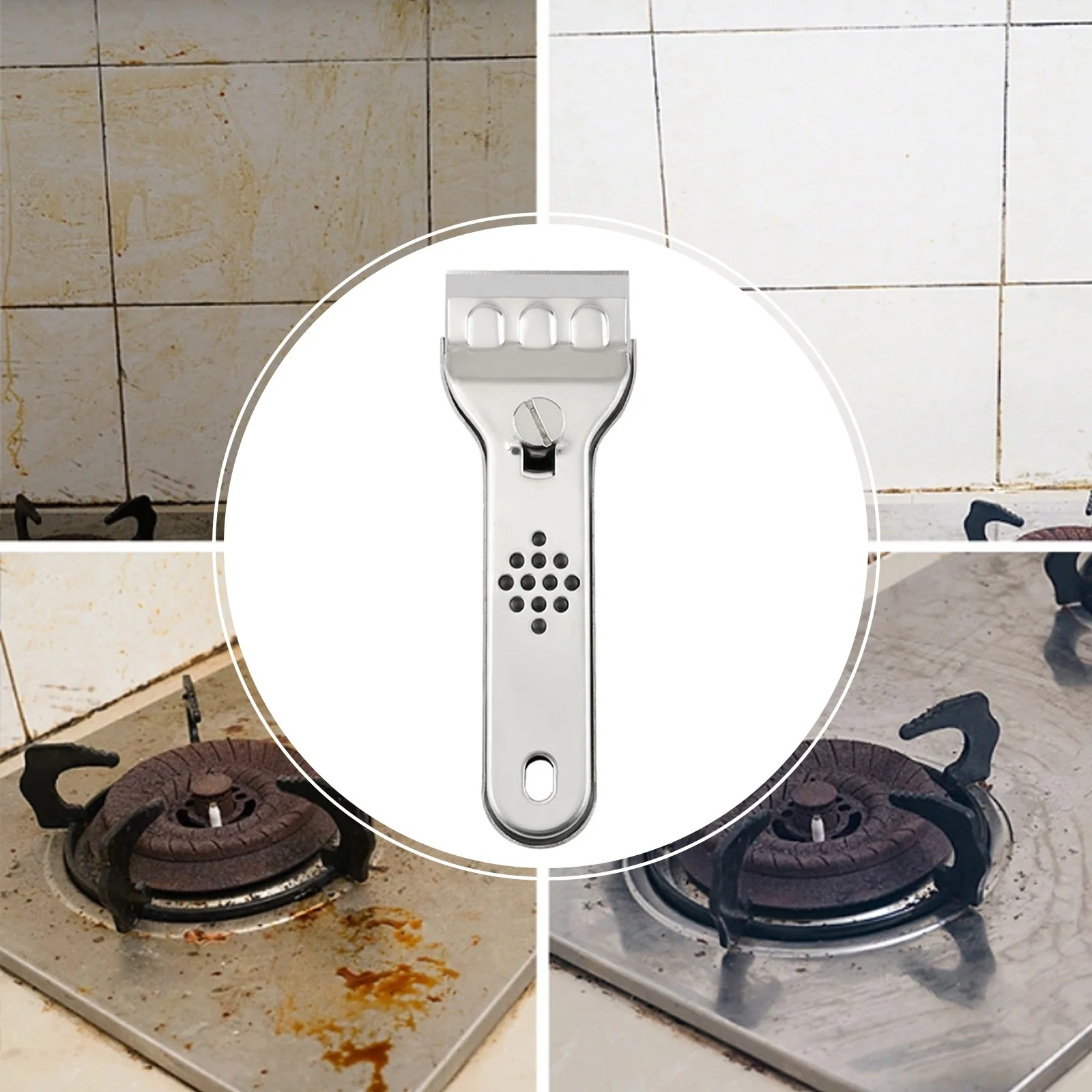 Wand Stand Multifunctional Cleaning Shovel Kitchen Tile Decontamination Cleaning Shovel Wall Floor Cleaning Shovel Stainless Steel Cleaning Shovel 70Th Birthday Gifts For Women