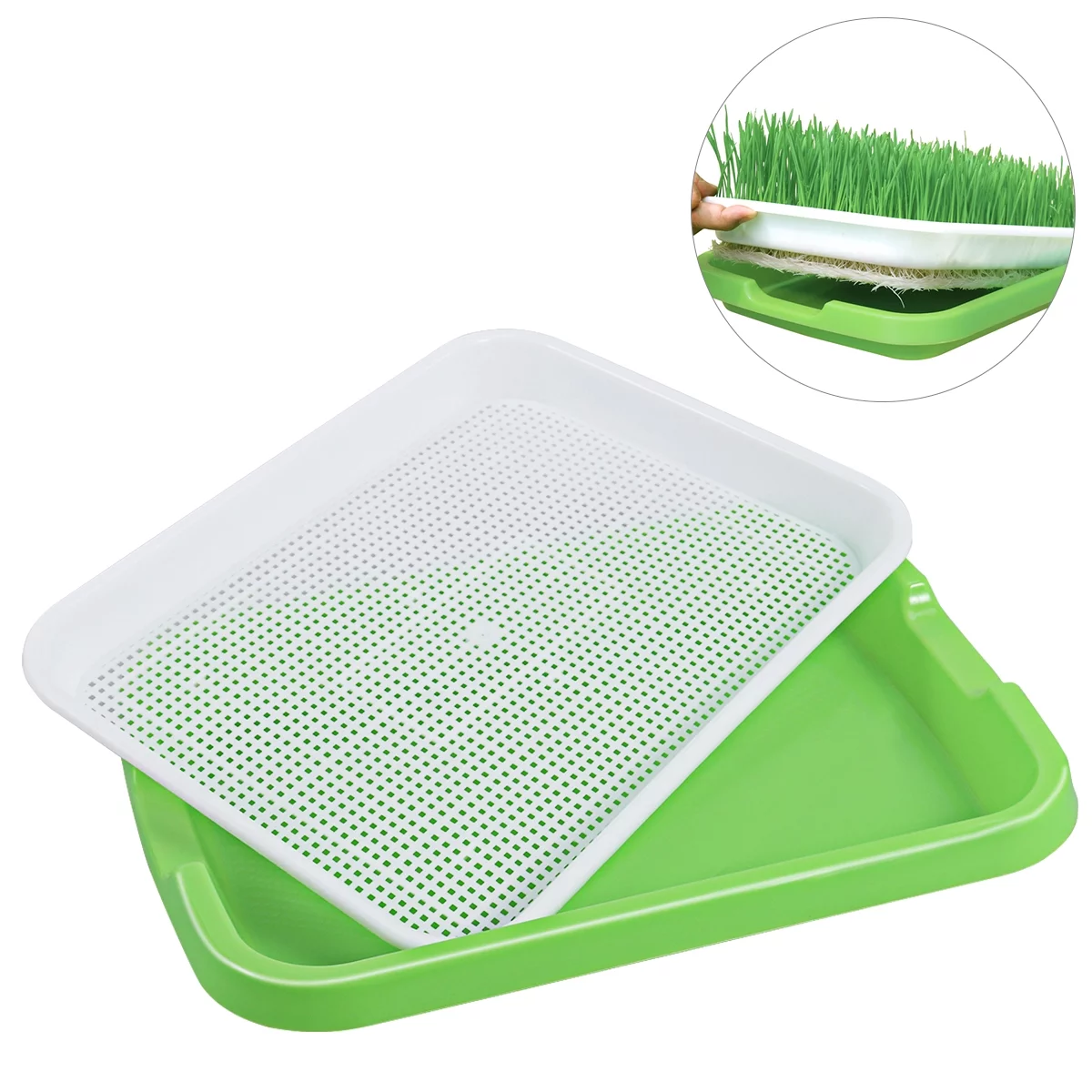 Sprouter Tray Soil-Free Food Grade Plastic Wheatgrass Mung Bean Sprouting Growing Tray