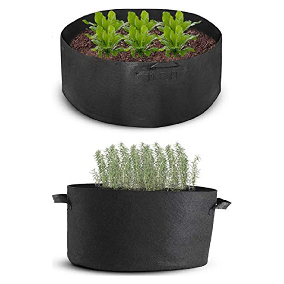 2 PC Pots for Plants Fruit Seedling Bags Flower Grow Container Gardening Indoor Planting Round