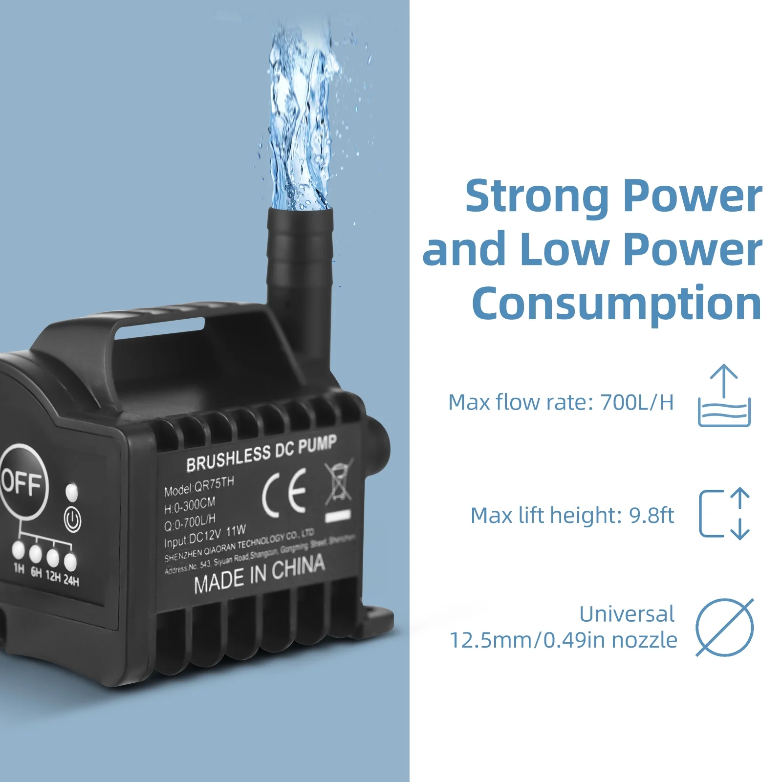 Pump,Suction Cup 6.5ft Female Suction Water Pump With 12v Water Pump And Function Max 4 On/off Max 700l/h 9.8ft Lift Female And Tanks Ponds And Female And Suction Ideal Tanks Ponds