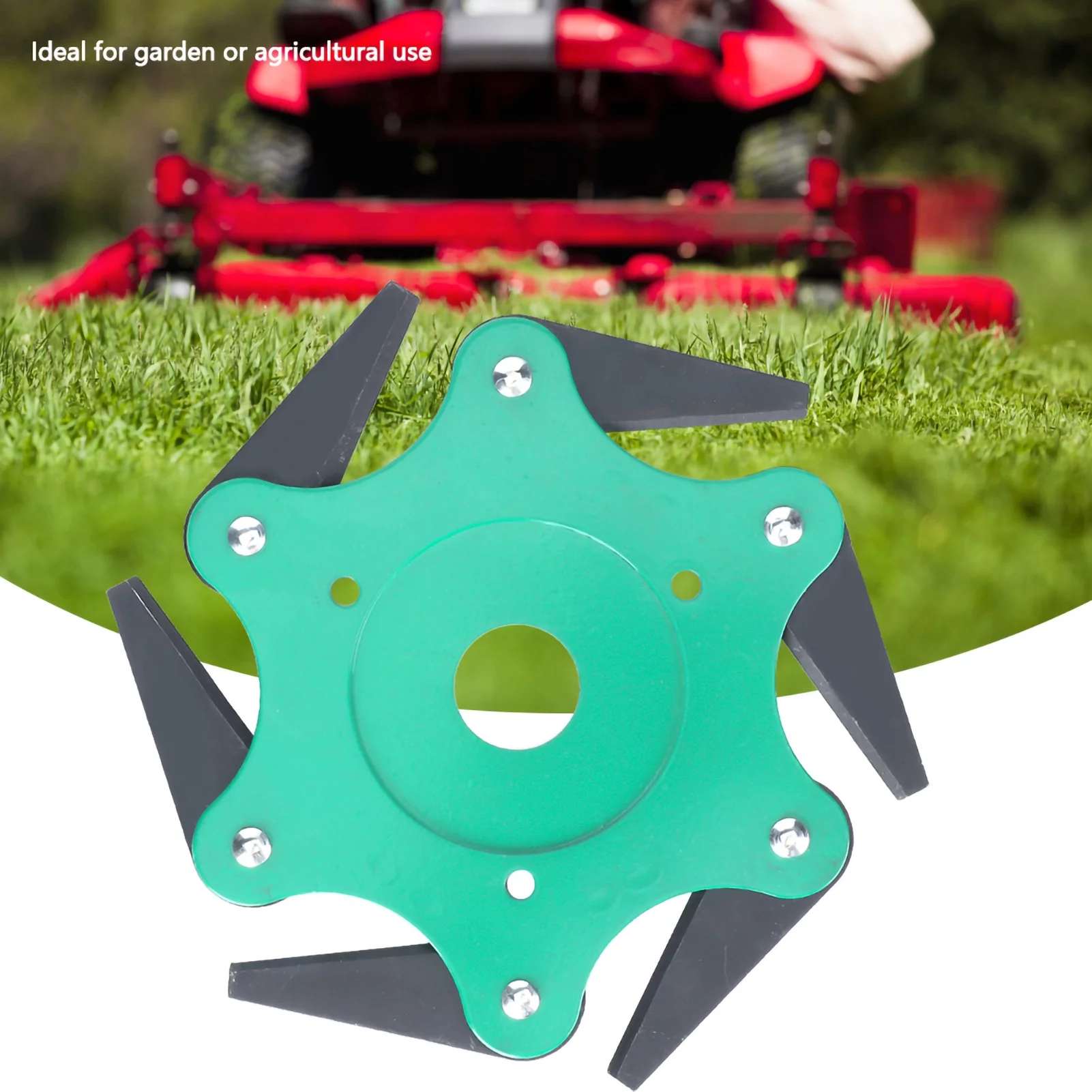 6 Teeth Brush Cutter Steel Blade 65mn Agricultural Lawn Mower Grass Trimmer Eater Head (Green)
