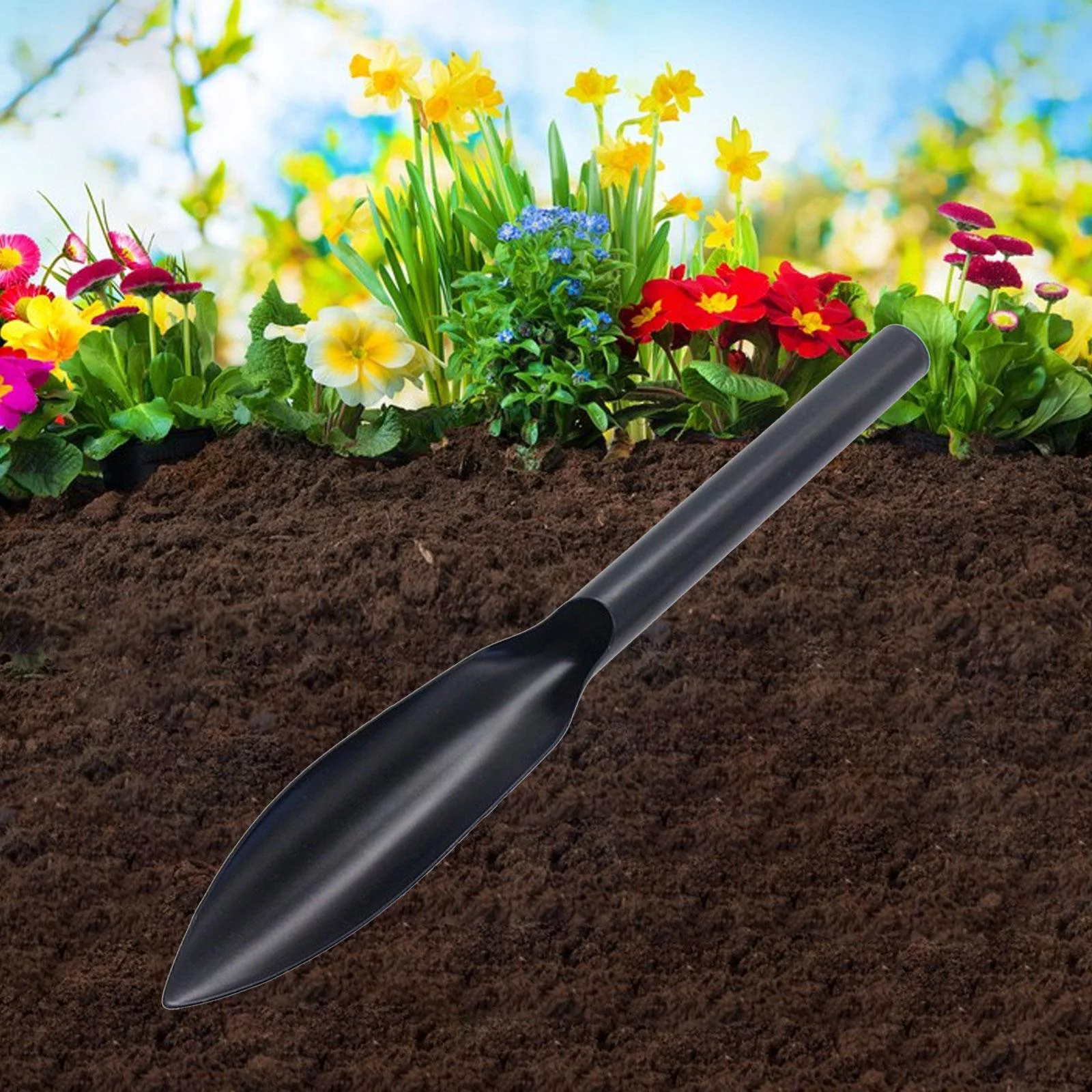 Gardening Shovel,Gardening Tools Garden Shovel Manganese Steel,Gardening Hand Tools Garden Small Point Shovel,Anti Skid Handle Non Slip Small Flat Shovel Wood,Ergonomic Handle Weeding Digging A