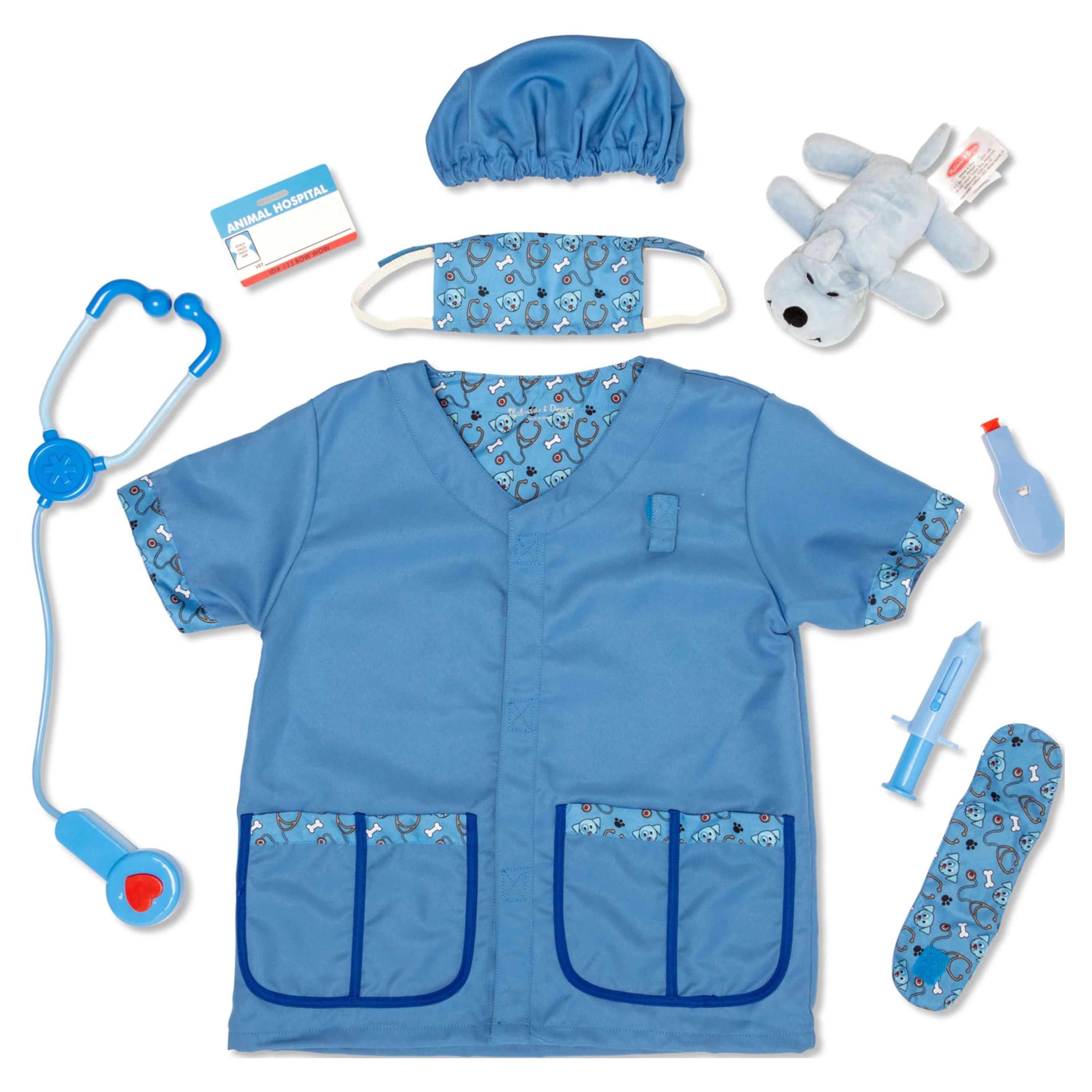 Melissa & Doug Veterinarian Role Play Costume Dress-Up Set - 9 Pieces