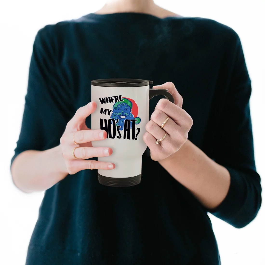 Where My Ho's At #363 - Funny Humor 14oz White Travel Mug