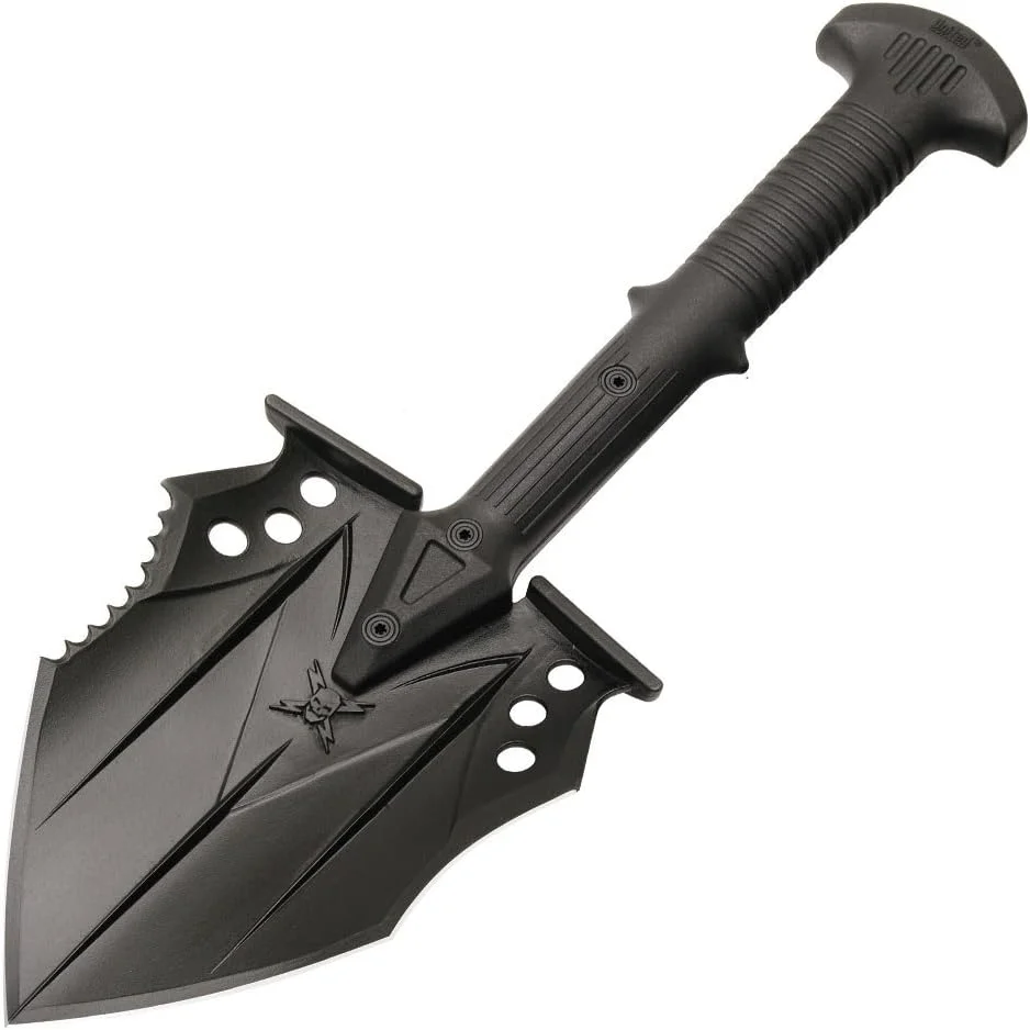 Tactical Shovel Entrenchment Tool – Black Oxide Coating, Sharpened Edges for Cutting, Tough Glass-Fiber-Reinforced Nylon Handle – The Ultimate Tactical Shovel - 16 1/4