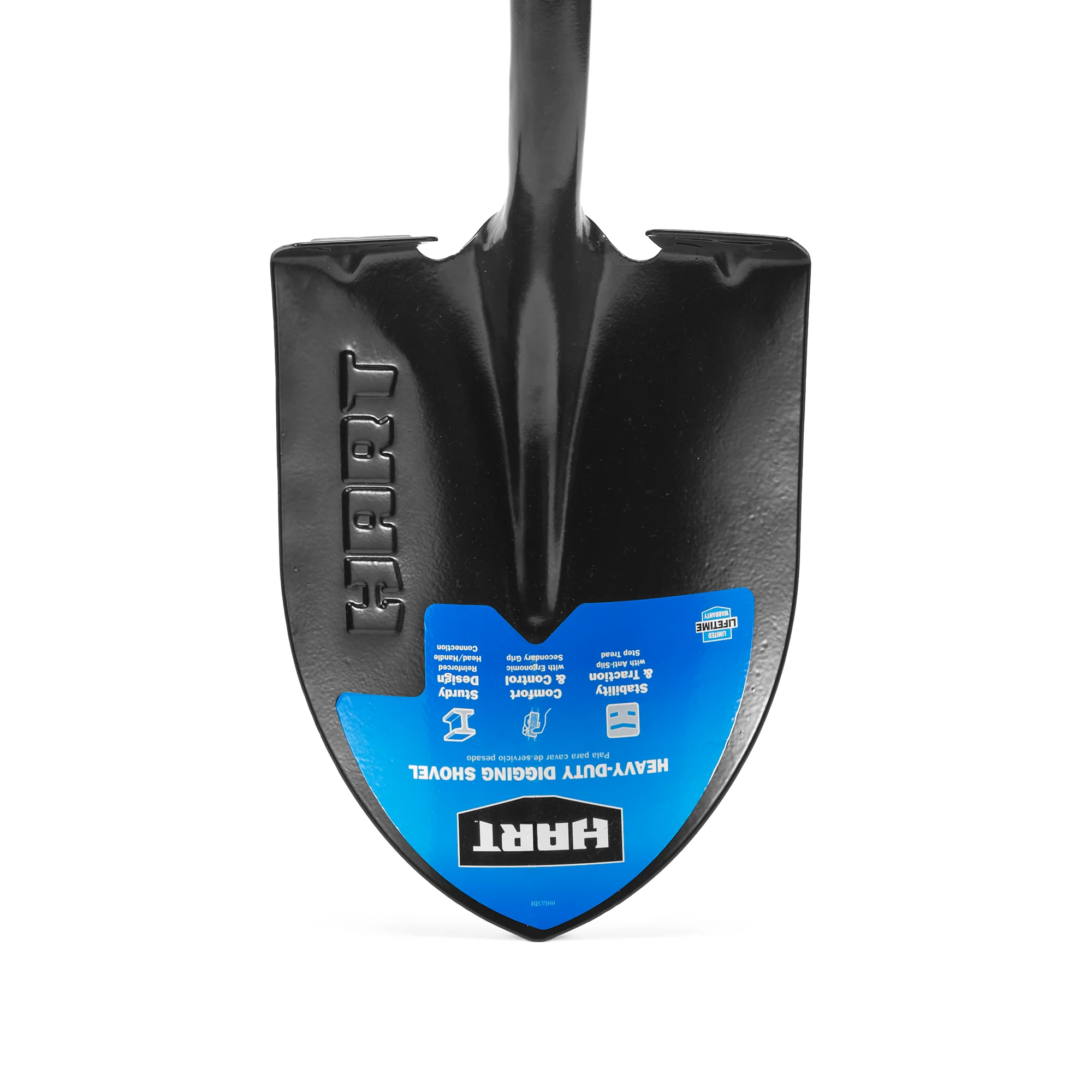 HART Heavy-Duty Steel Digging Shovel with Fiberglass Handle and Anti Slip Step Tread