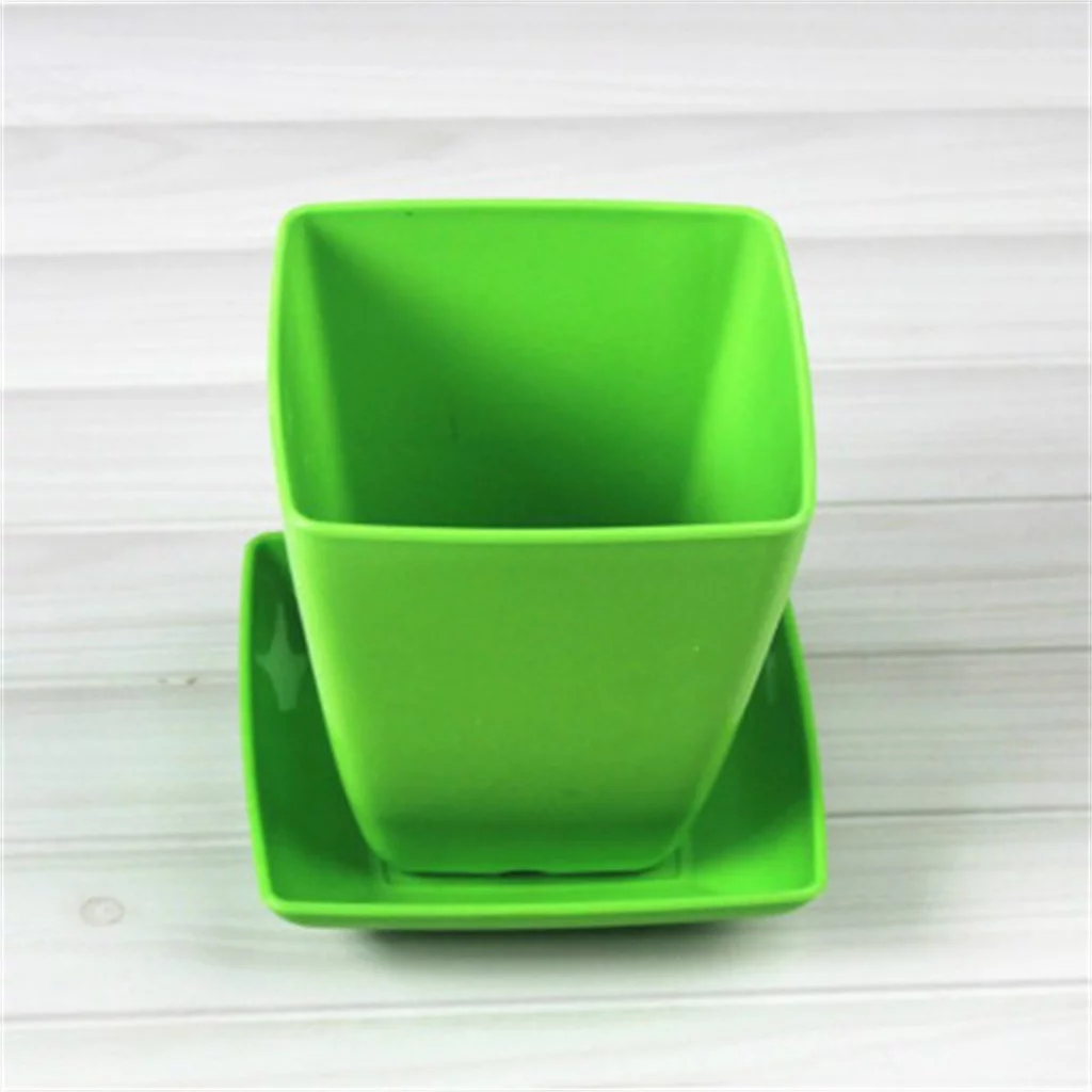 Garden Office Decoration Mini Square Plastic Flower Pot Garden Home Office Decor Nursery Home & Outdoor Use Decoration Outdoor