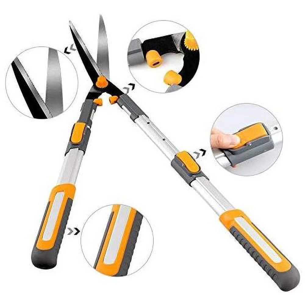 AIRAJ Telescopic Hedge Clippers & Shears,Extendable Hedge Clippers Heavy Duty,7.5