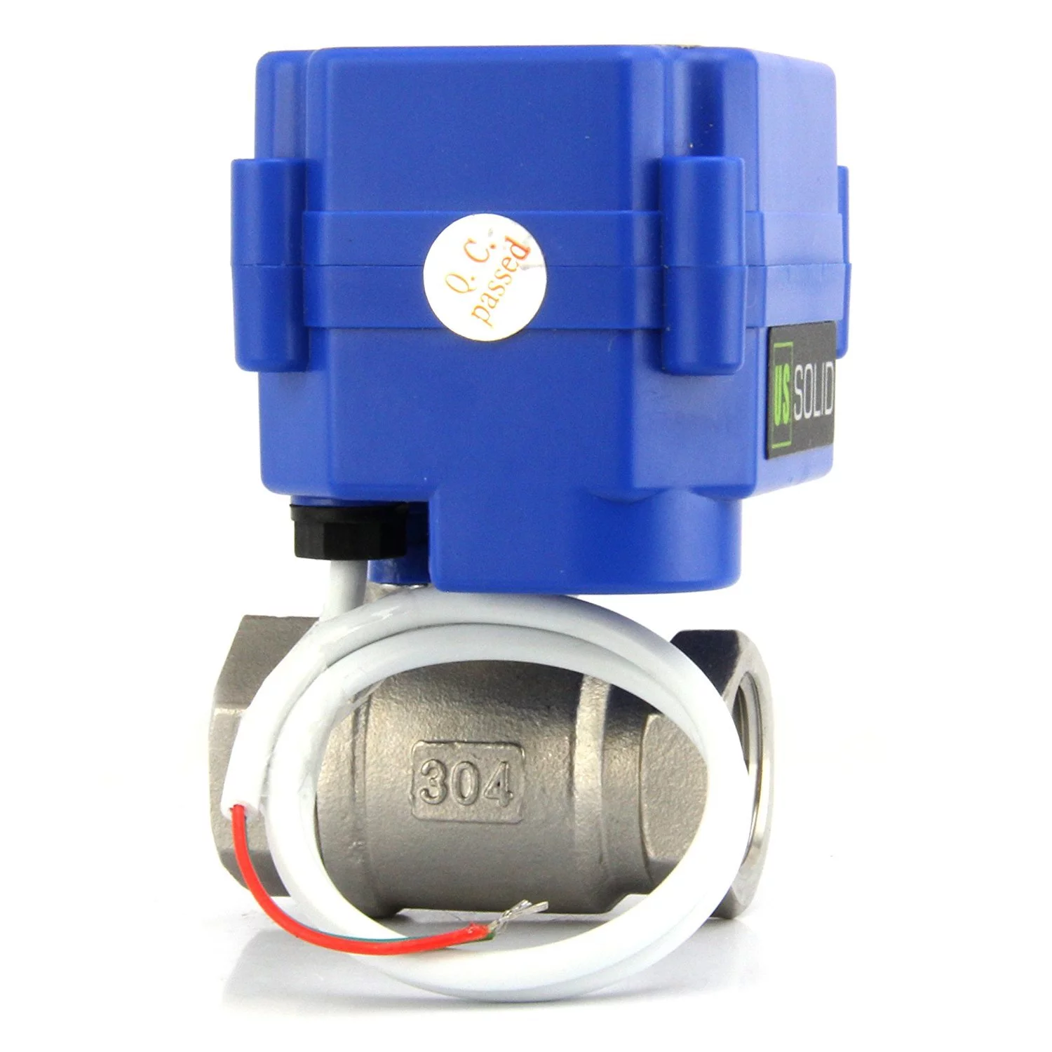 U.S. Solid Motorized Ball Valve, 1/2 inch Stainless Steel 9-24V AC/DC 2-Wire Auto Return Setup