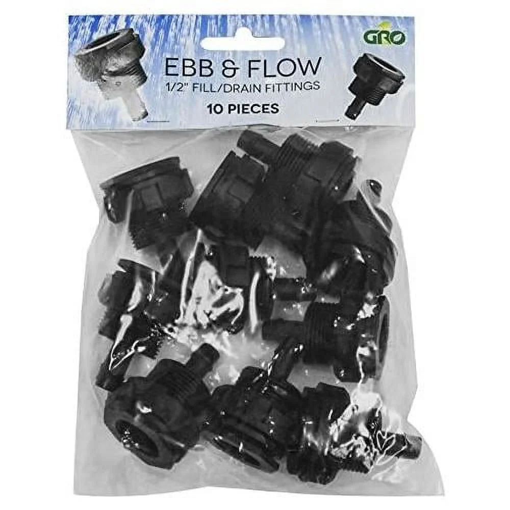Ebb And Flow Control System Parts, 1/2” Fill Drain, 10 Pack, Flood And Drain Irrigation Kit, Tools And Fittings, 388050
