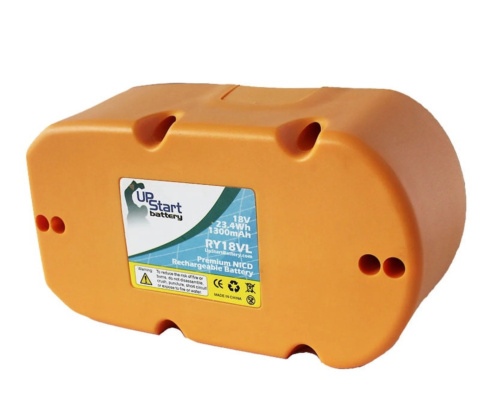 2-Pack Ryobi P211 Battery - Replacement Ryobi 18V Battery (1300mAh, NICD)