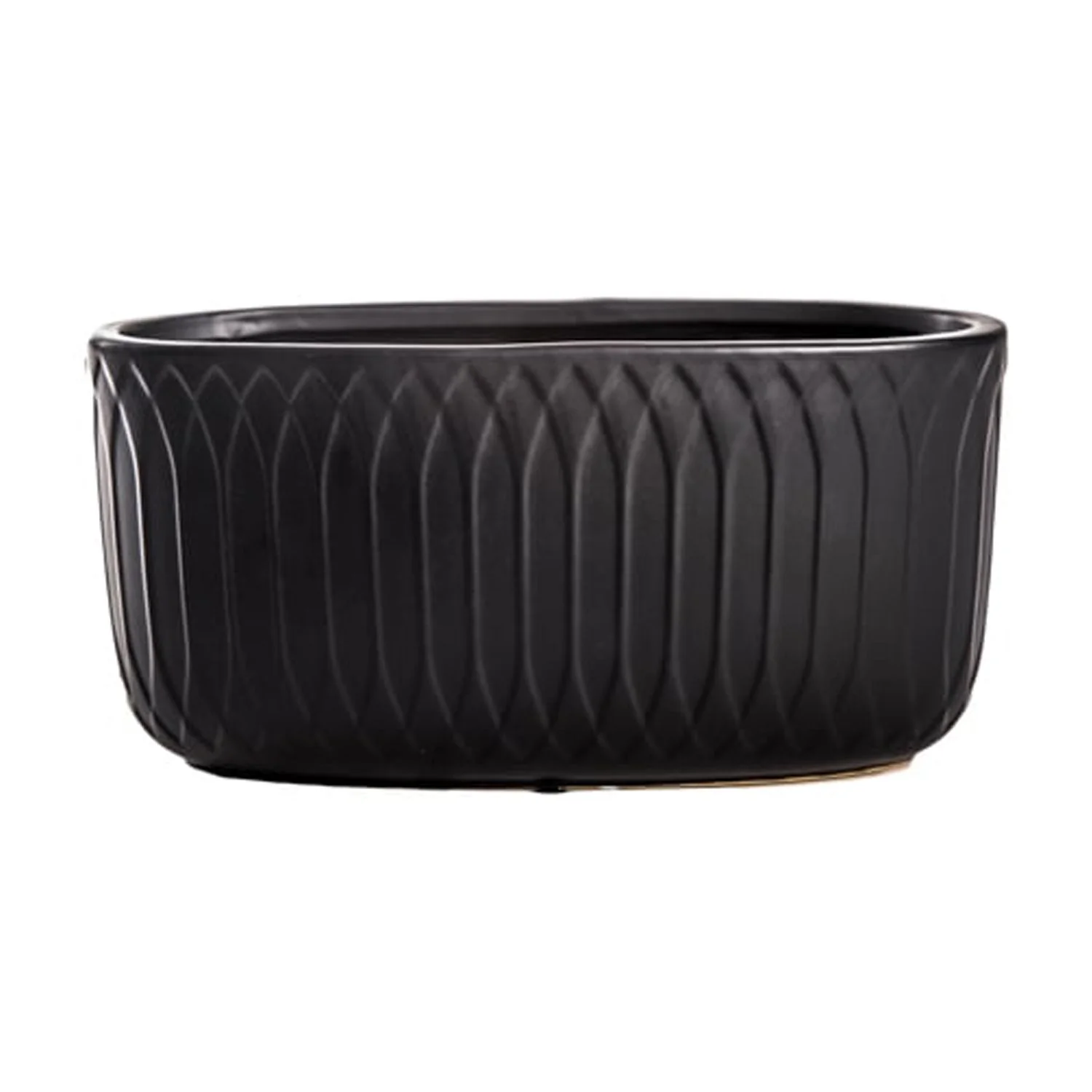 Urban Trends Ceramic Low Pot Oval