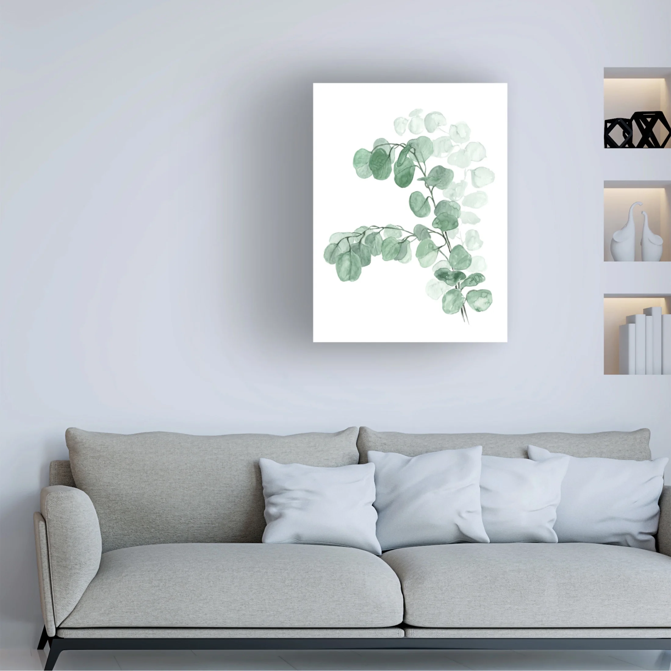 Trademark Fine Art Rosana Laiz Blursbyai Watercolor silver dollar eucalyptus Canvas Wall Art
