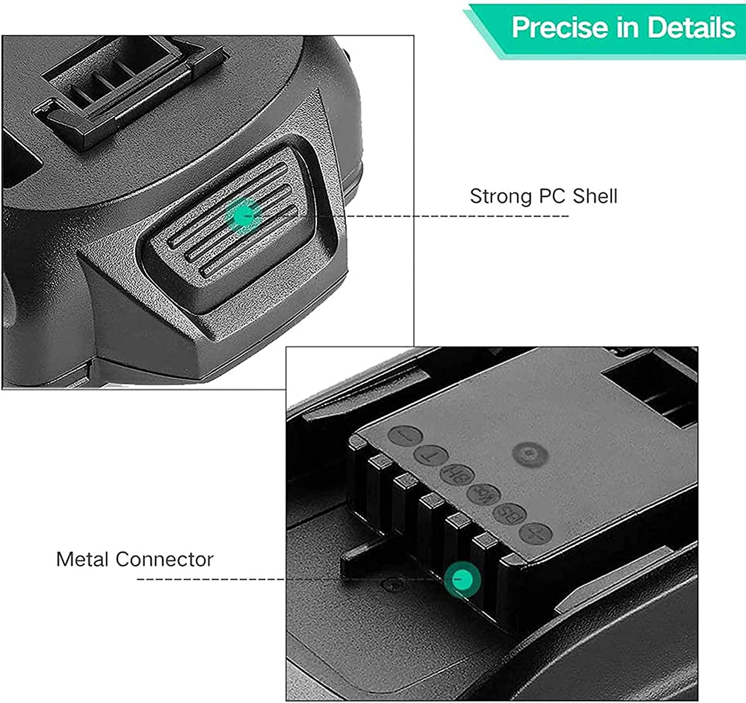 Vinida For 20V 3.0Ah Li-ion Black WA3520 Replacement Battery Compatible with Worx 20V WA3525 WA3575 WA3578