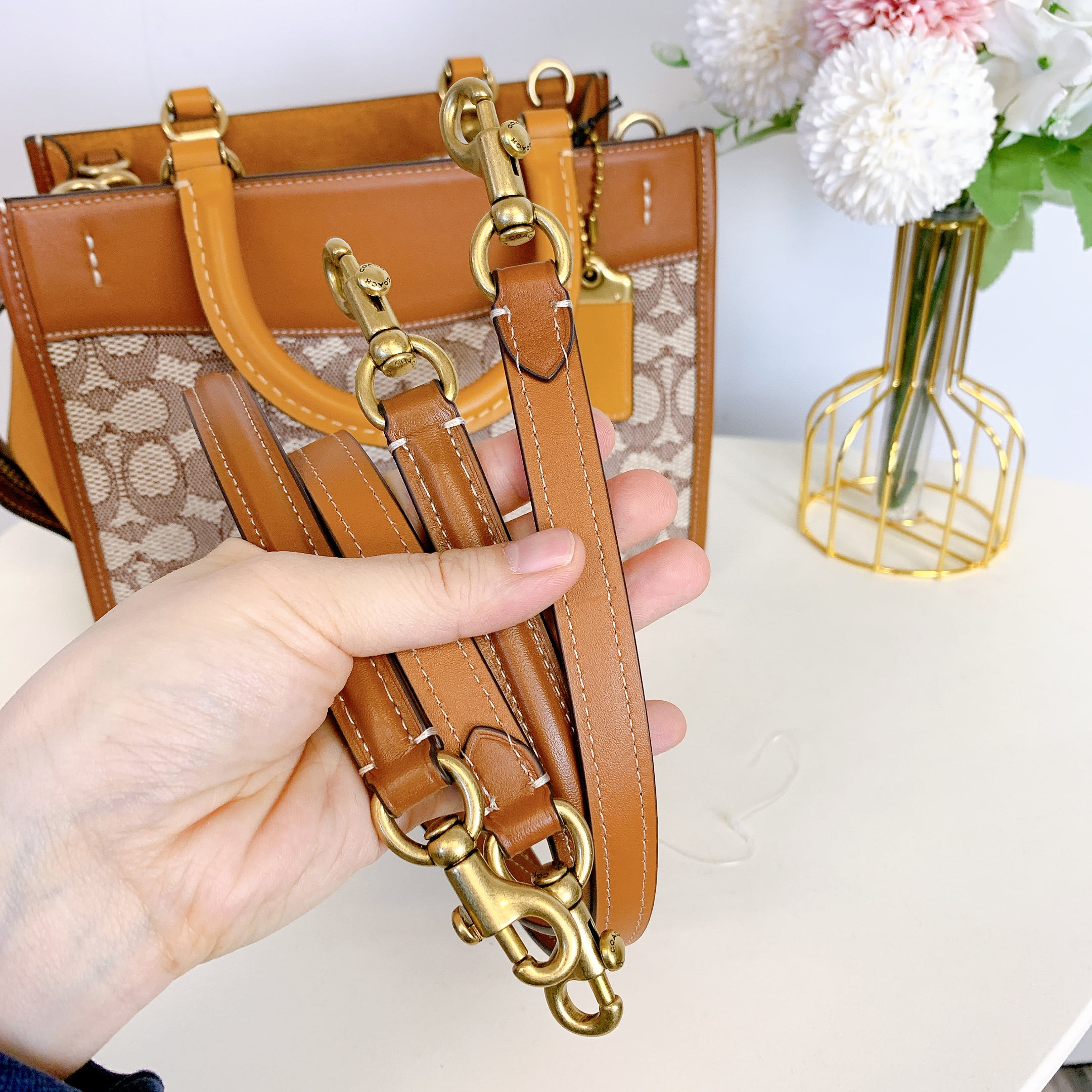 Coach C6444 Rogue 25 In Signature Textile Jacquard IN Cocoa Burnished Amb