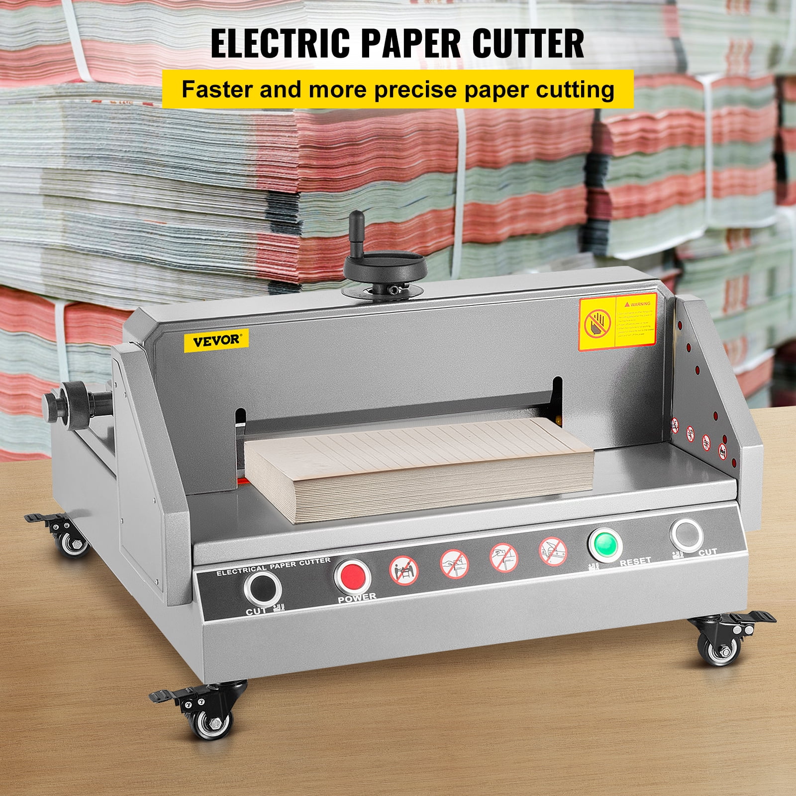 VEVOR Electric Paper Cutter 0-330 Cutting Width, Electric Paper Trimmer, 40mm Cutting Thickness, Desktop Cutting Paper Machine, Industrial Paper Cutter, Heavy Duty Paper Cutter, for Office, School
