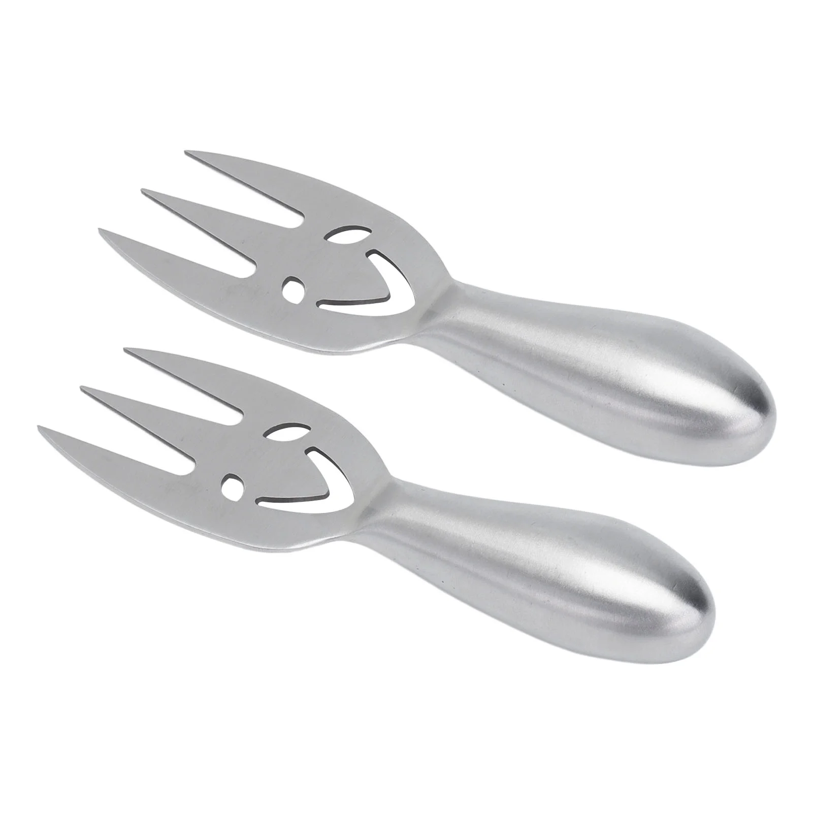 2 Pcs Cheese Forks Stainless Steel Smiling Face Cutlery Forks Kitchen Accessories for Adult Diet Tableware