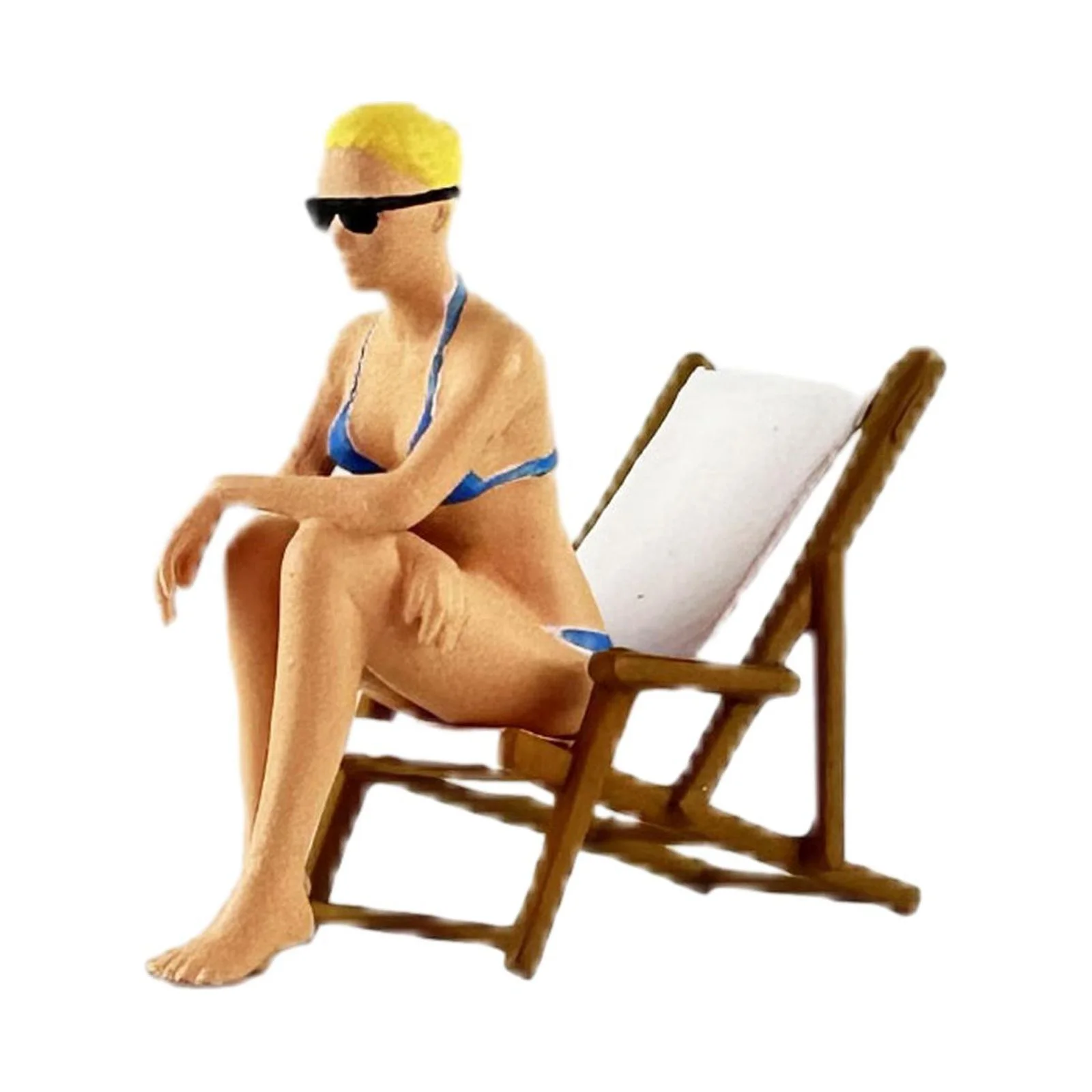 Diorama Figure Lounge Chair Model Handpainted Miniature Layout Photo Props for Railway Sets Fariy Garden Model Building Kits Micro Landscape people and chair