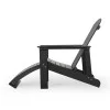 Noble House Hunter Adirondack Chair with Retractable Ottoman (Set of 2) Black
