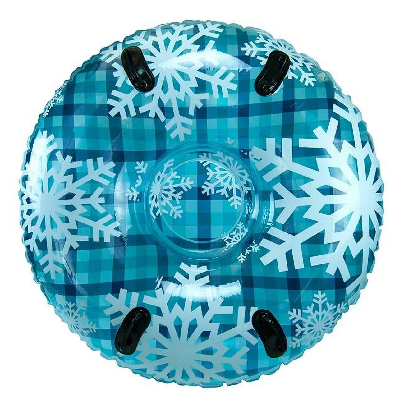 43 in. Cool Blue Plaid Pipeline Clear Top Racer Sno Tube