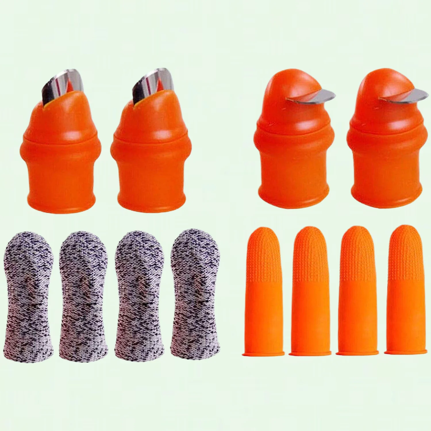 12Pcs/lot Gardening Silicone Thumb Knife Kit for Twig Pruning Fruit Vegetable Picking