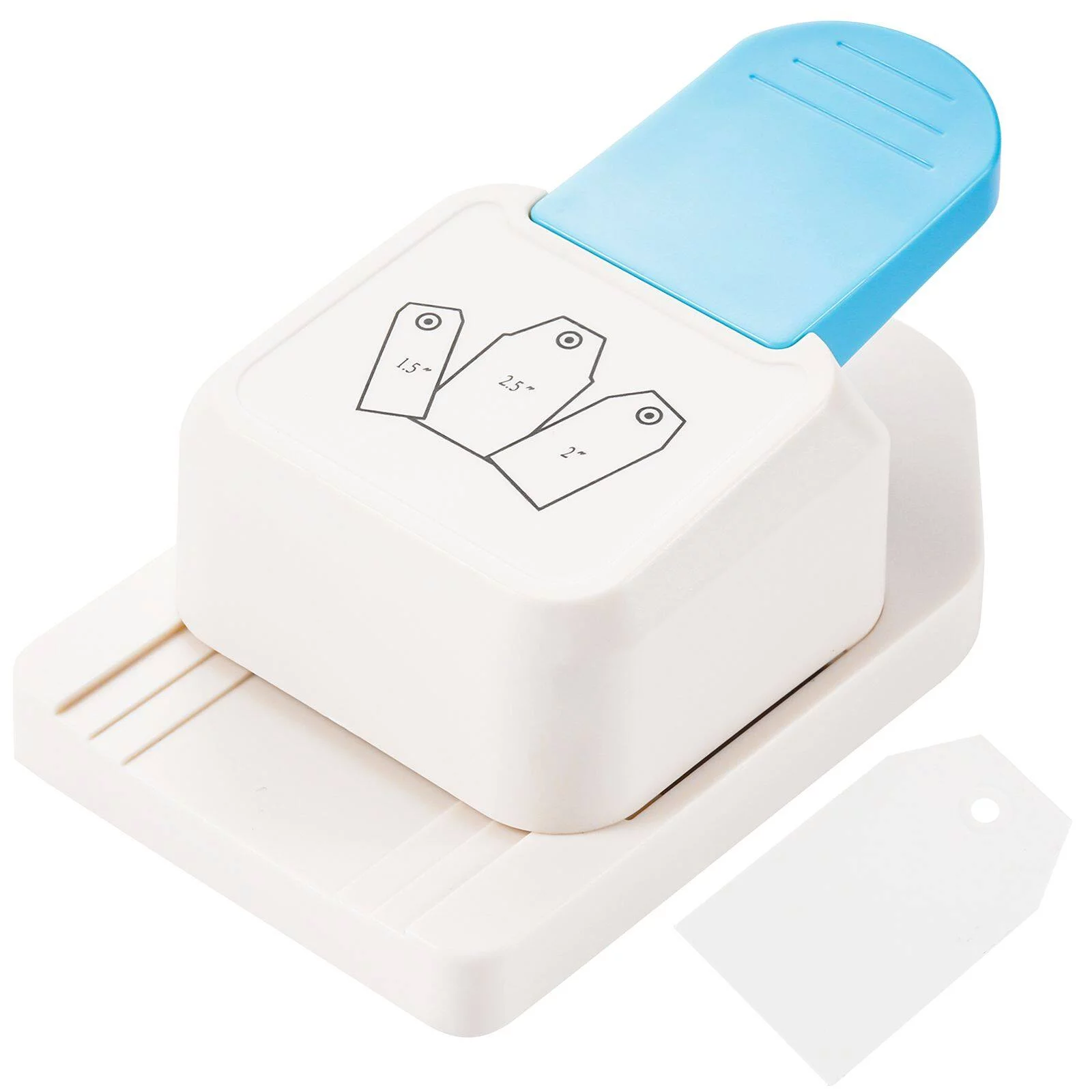 Craft Hole Punch, 3 in 1 Craft Tag Punch, Tag Shape Lever Action Craft Puncher, Small Hole Punch for Tags Paper Craft DIY Projects Card Making Scrapbooking,1.5/2/ 2.5 Inches
