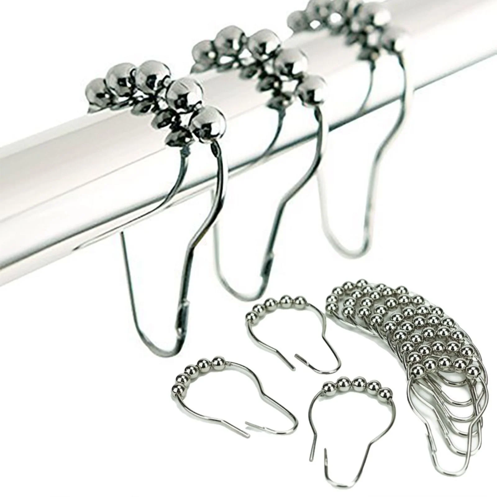 Polyester Fiber Shower Curtain, Cartoon Footprints Saplings Shower Curtain, Metal Buckled Eye Waterproof Shower Curtain, Can Be Washed-72x72in