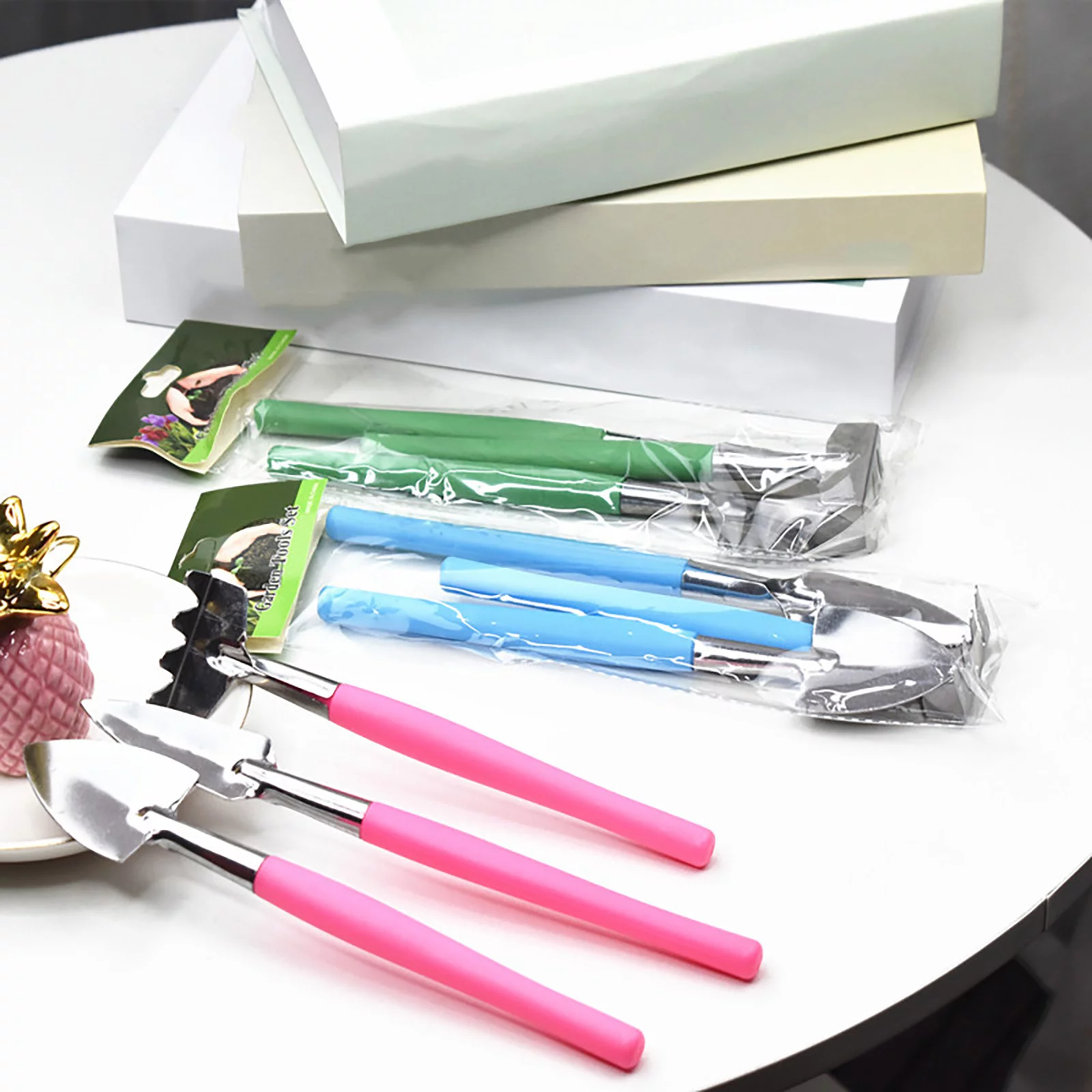 ZiSUGP Gardening Stainless Steel Tools Three Sets Of Home Mini Shovel Rake Tool Combination Succulent Tools Garden Tools