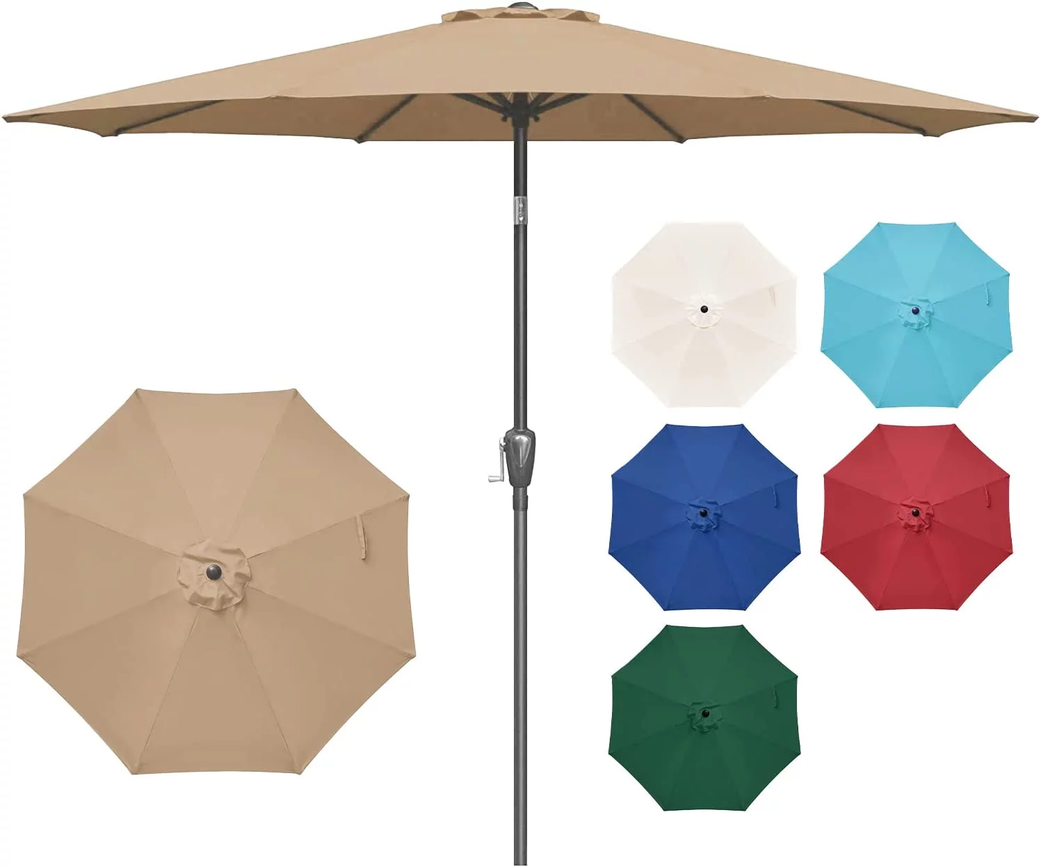 Simple Deluxe 9 ft Outdoor Patio Umbrella -Tan