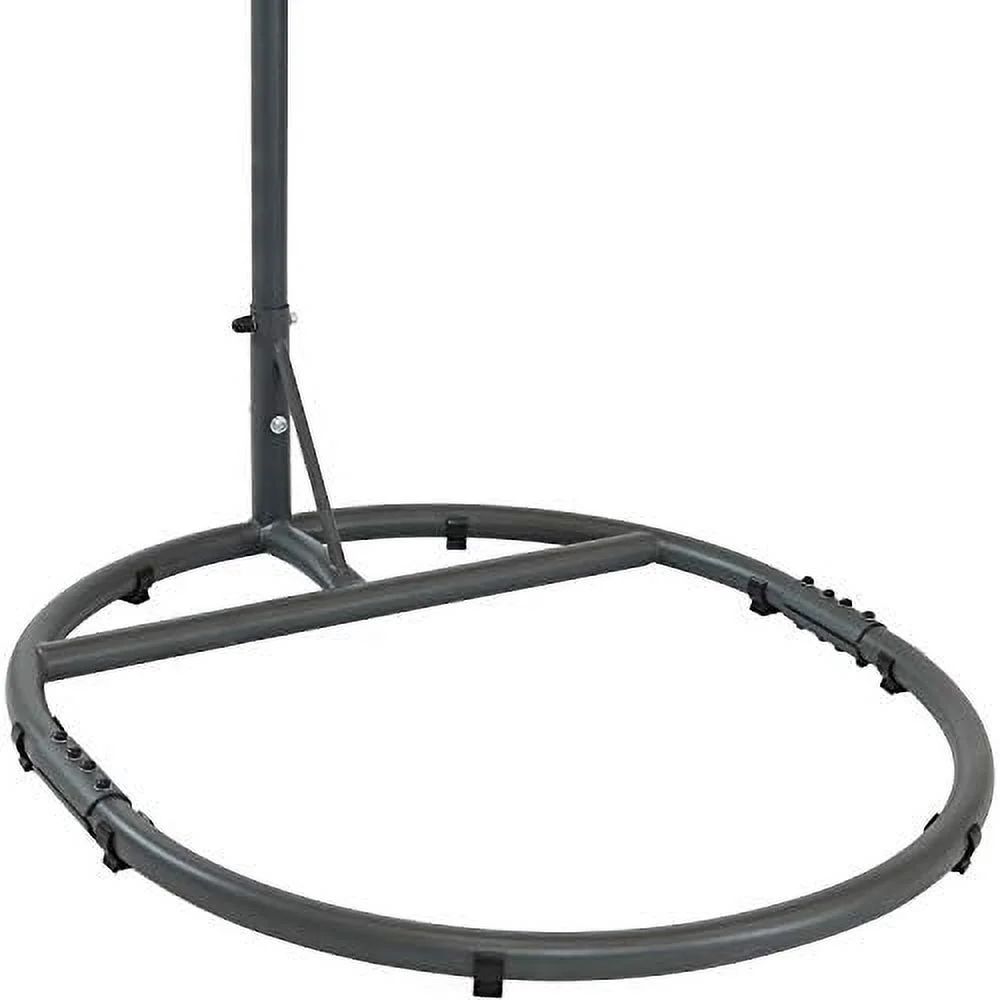 Steel Egg Chair Stand With Extra-Wide Round Base - Black Powder-Coated Finish - 76 Inches H