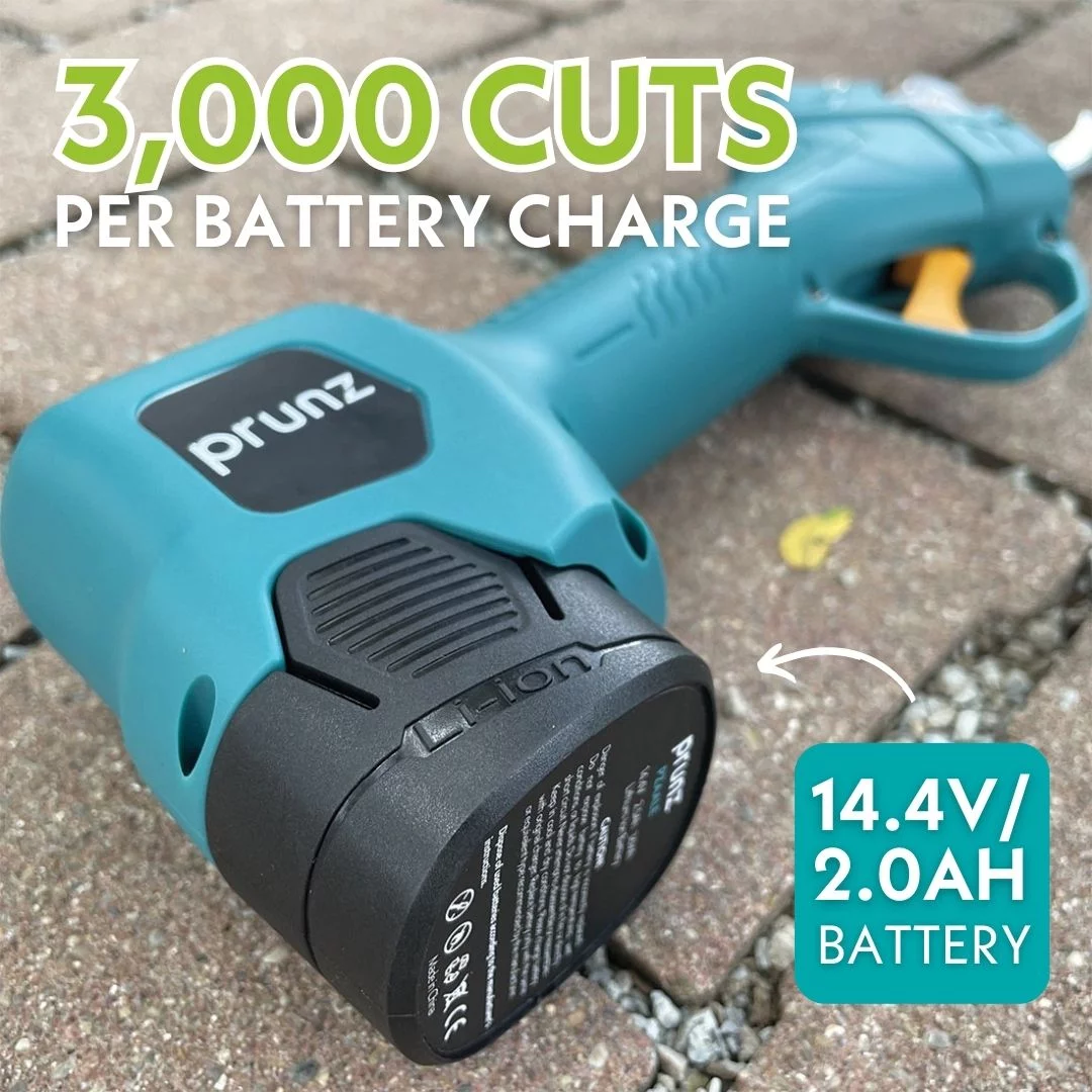 prunz Electric Bypass Pruning Shears, Rechargeable 14.4-Volt Lithium-Ion Battery