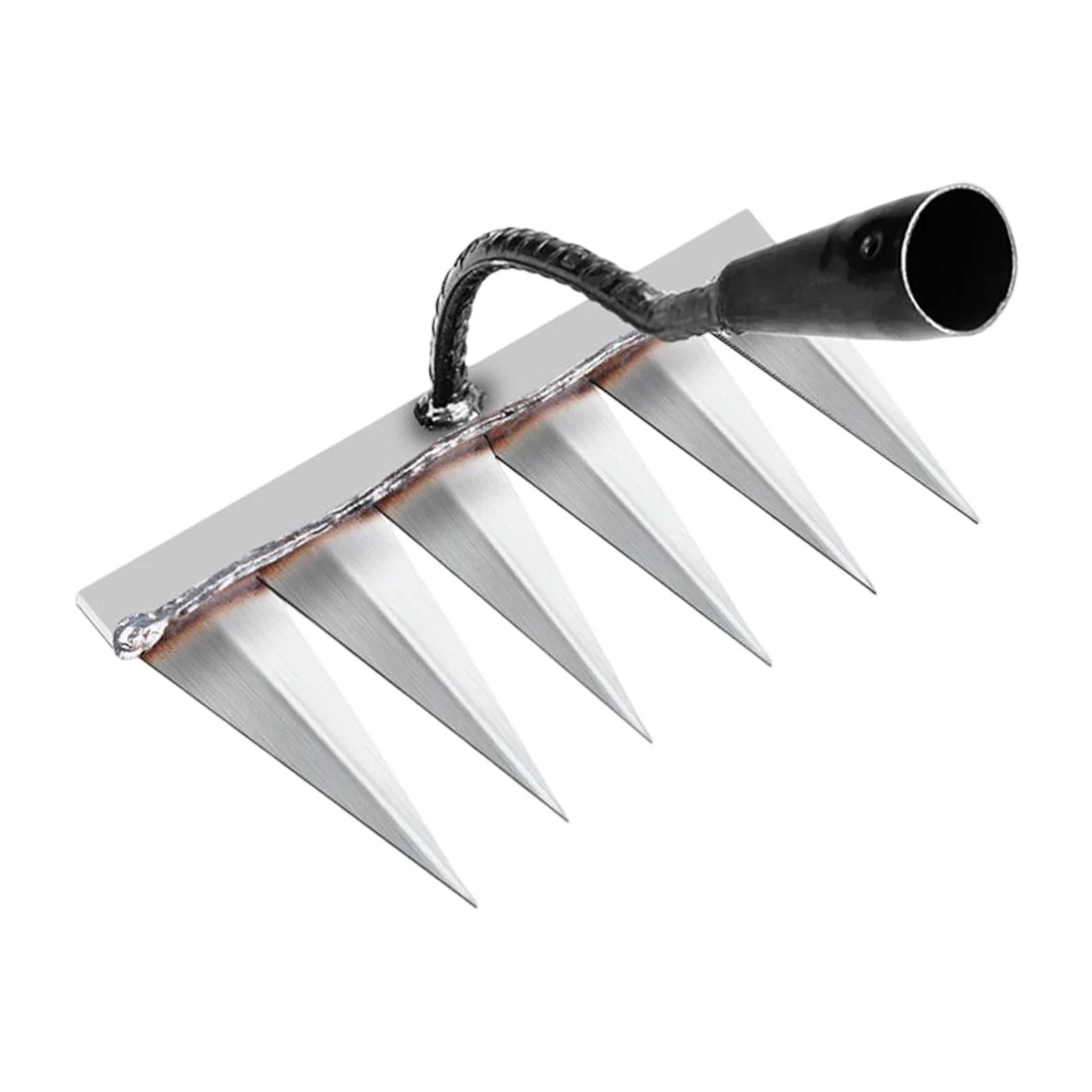 Garden Weeding Rake Gardening Hoe Grasping Raking Landscape Weeding Rake Garden Hand Rake Weeding Removal Rake for Farm Backyard Loosening 6 Tines
