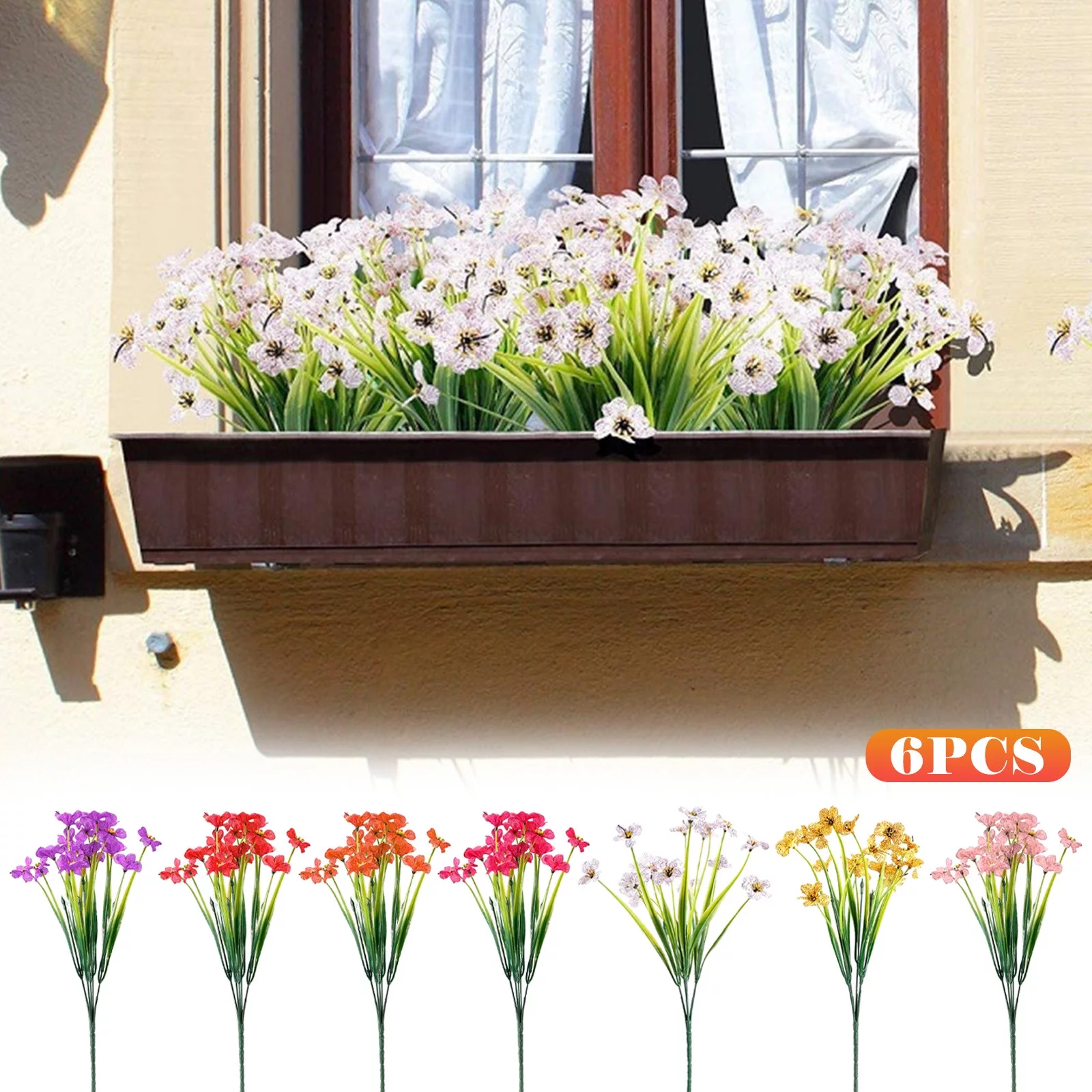 Dengmore 12.98in Artificial Lavender Flowers 6 Bundles Fake Flowers No Fade Faux Plastic Plants